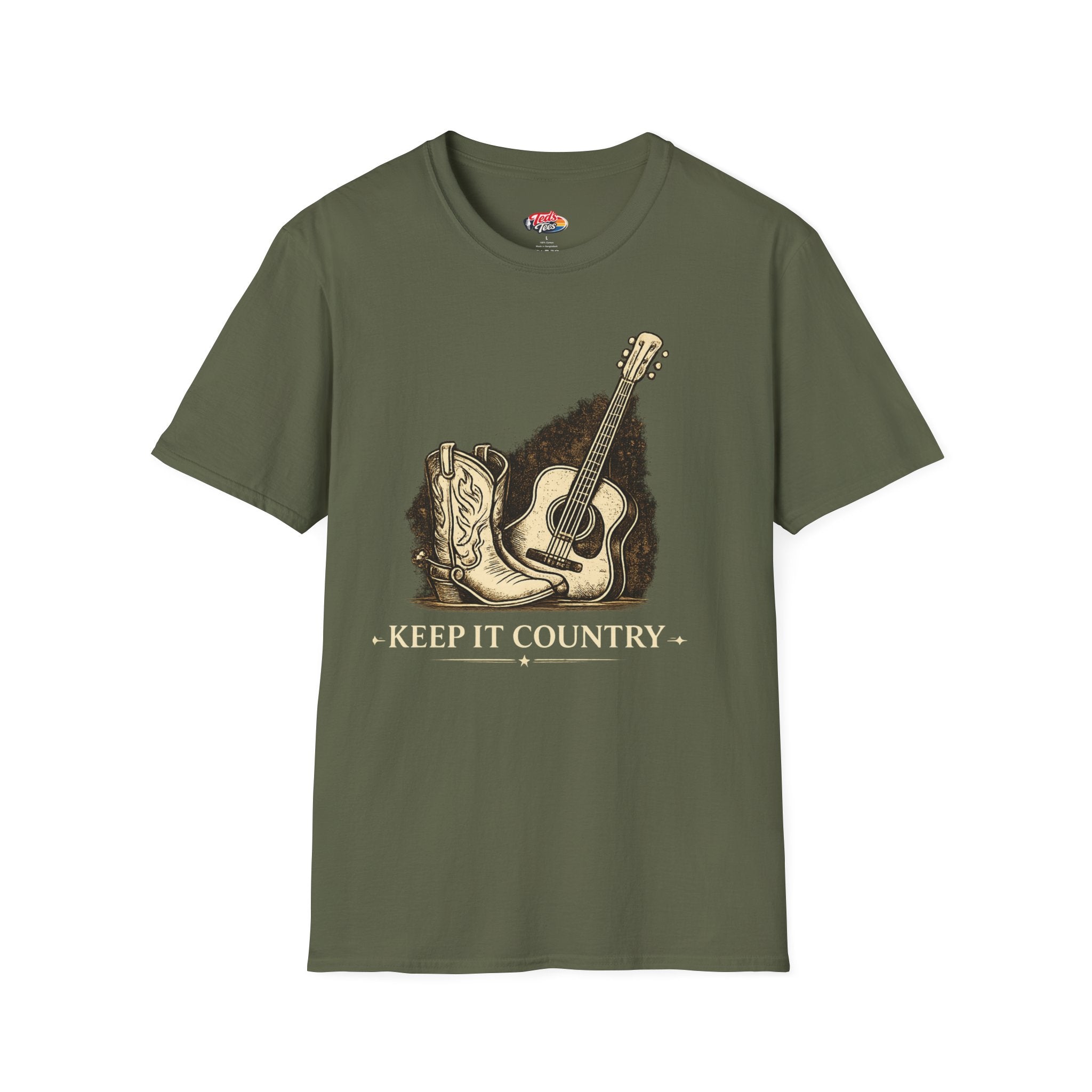 Country Guitar T-Shirt — "Keep It Country" Acoustic Music Tee