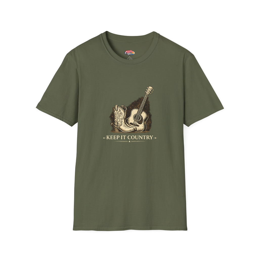 Country Guitar T-Shirt — "Keep It Country" Acoustic Music Tee