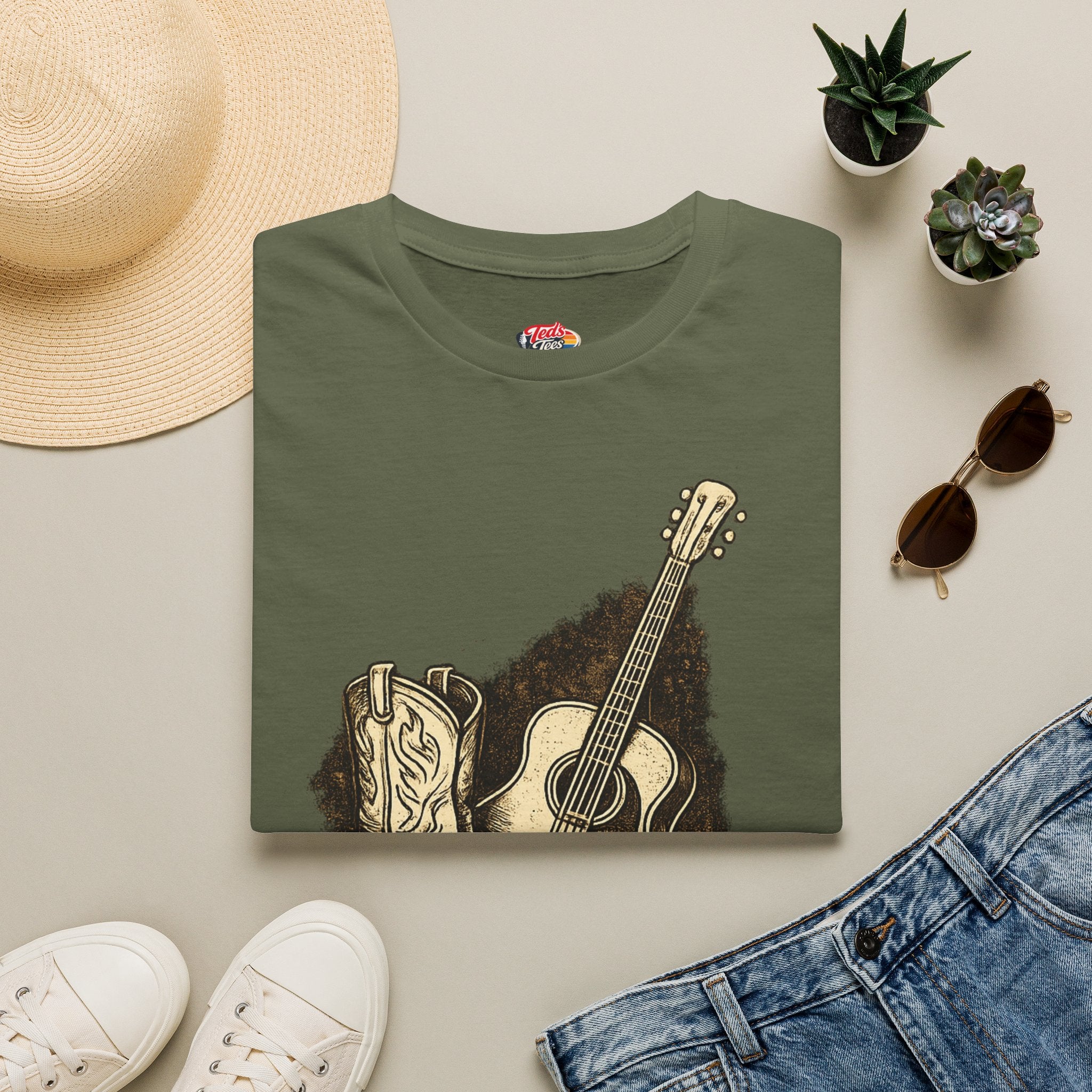 Country Guitar T-Shirt — "Keep It Country" Acoustic Music Tee