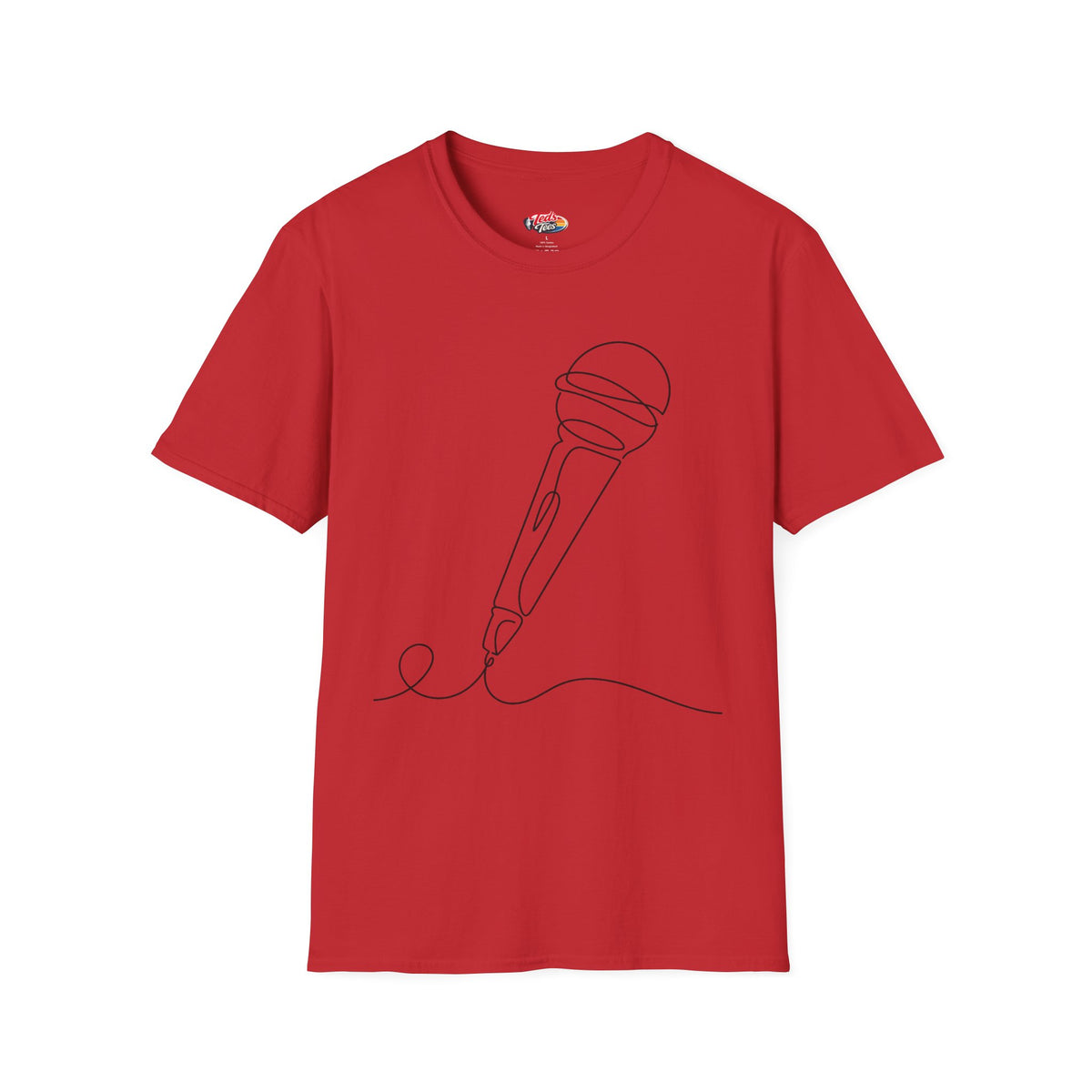 Line art microphone t-shirt