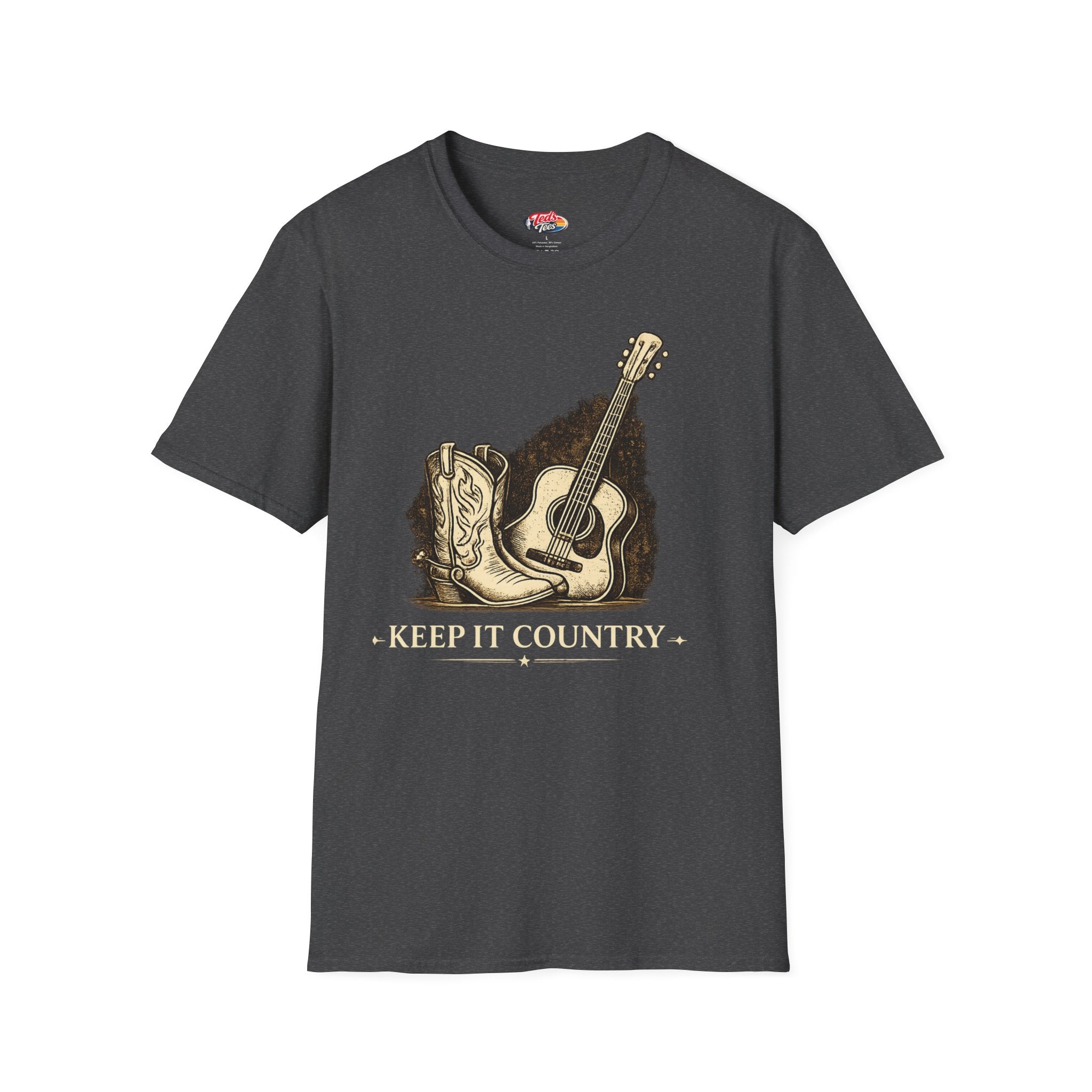 Country Guitar T-Shirt — "Keep It Country" Acoustic Music Tee