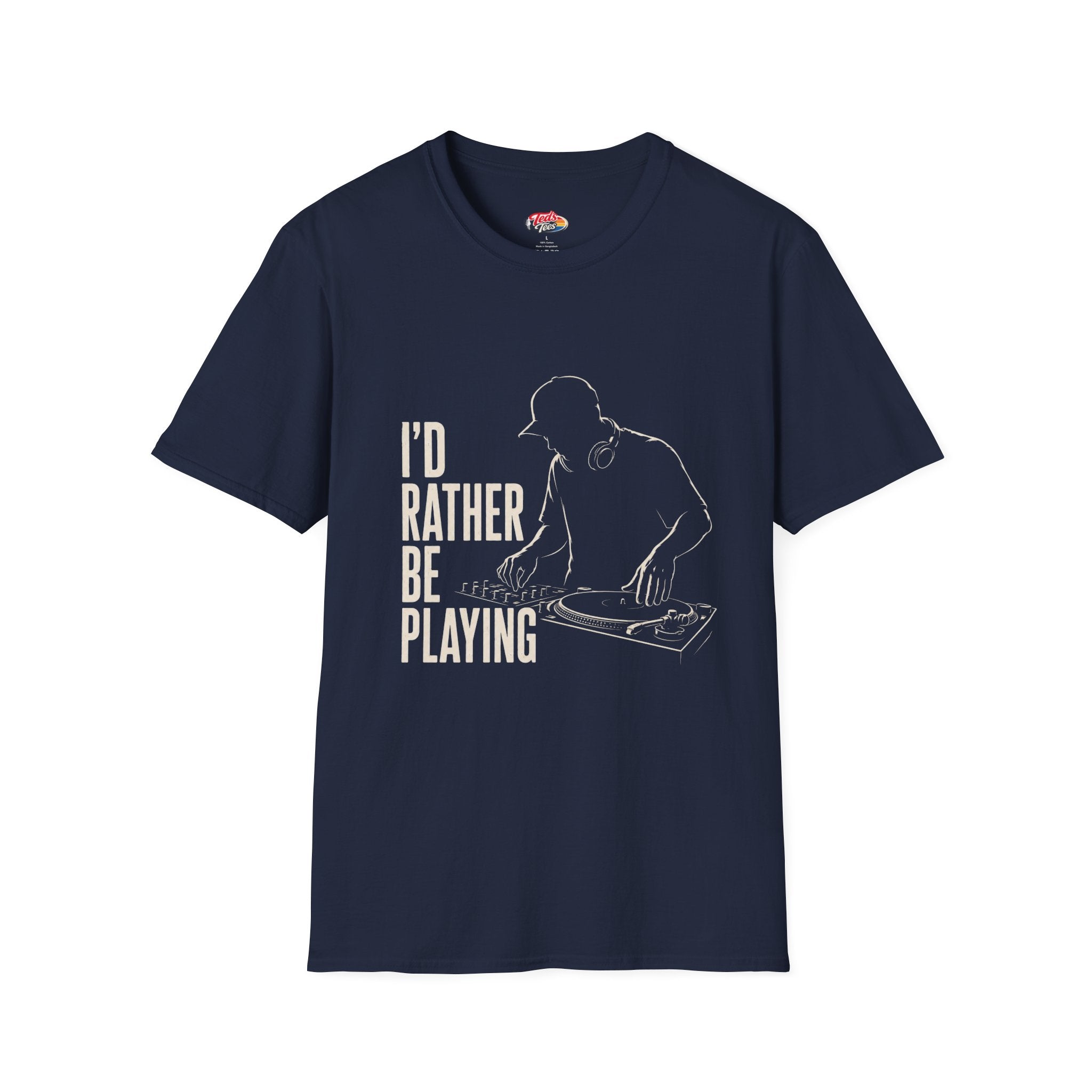 DJ Graphic T-Shirt — "I'd Rather Be Playing" Turntable Tee