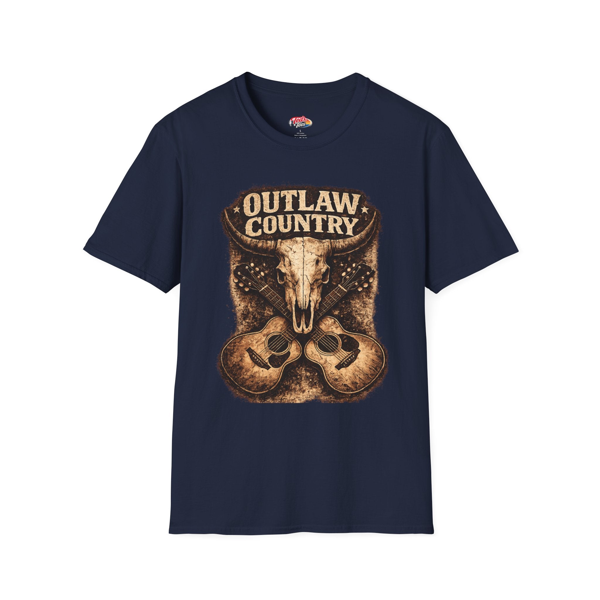 Outlaw Country T‑Shirt — Vintage Western Skull Graphic Tee