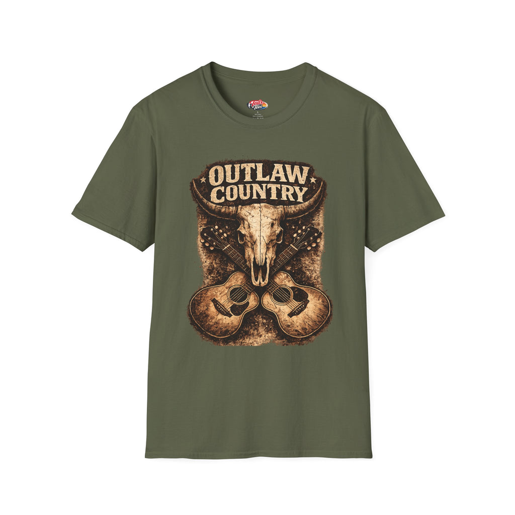 Outlaw Country T‑Shirt — Vintage Western Skull Graphic Tee