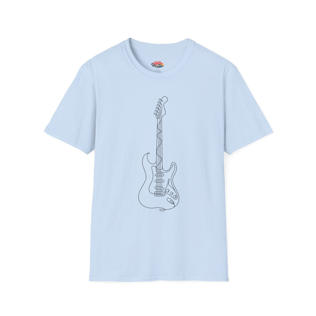 Line art guitar t-shirt
