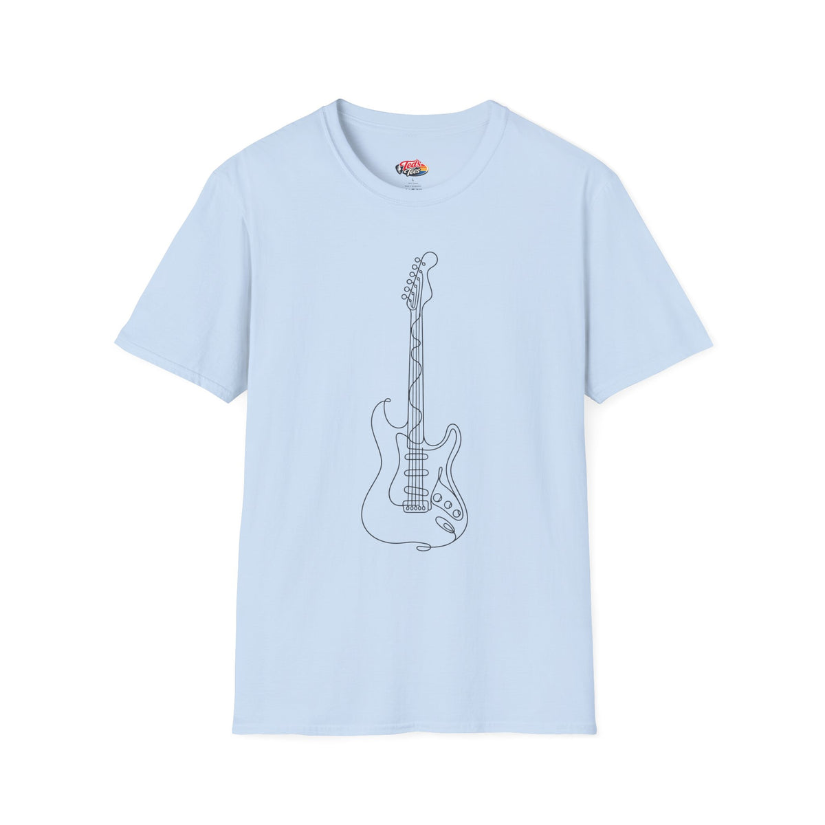 Line art guitar t-shirt