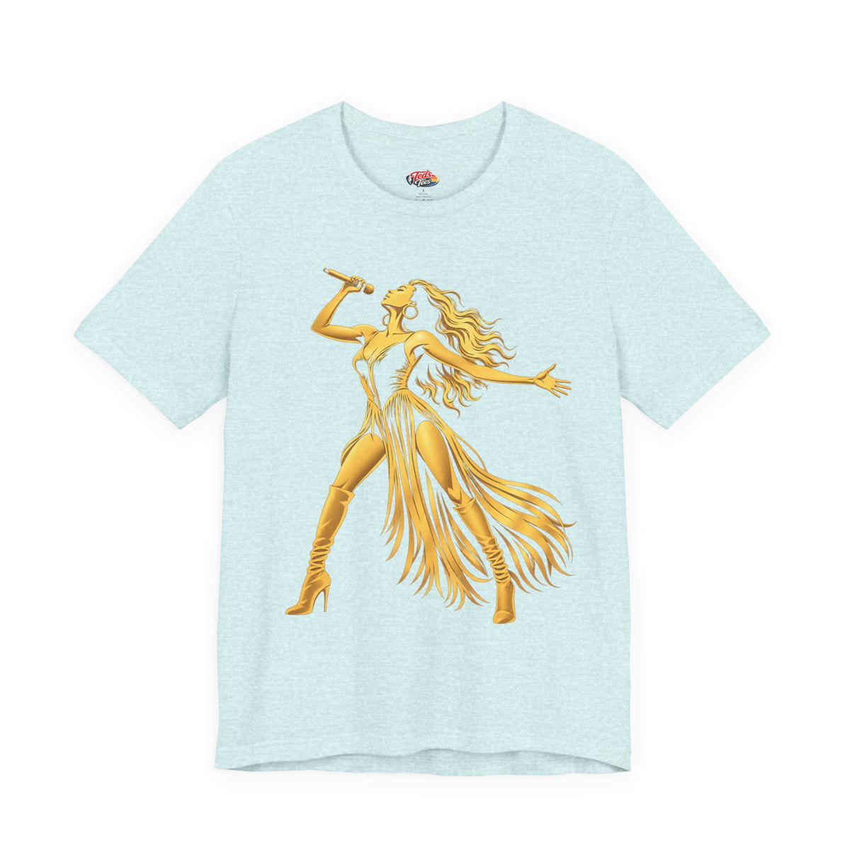 Gold Female Singer Silhouette T- Shirt