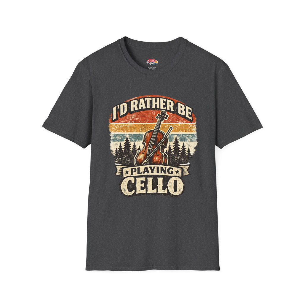 I'd Rather Be Playing Cello T-Shirt — Vintage Cello Music Tee for Musicians & Orchestra Lovers