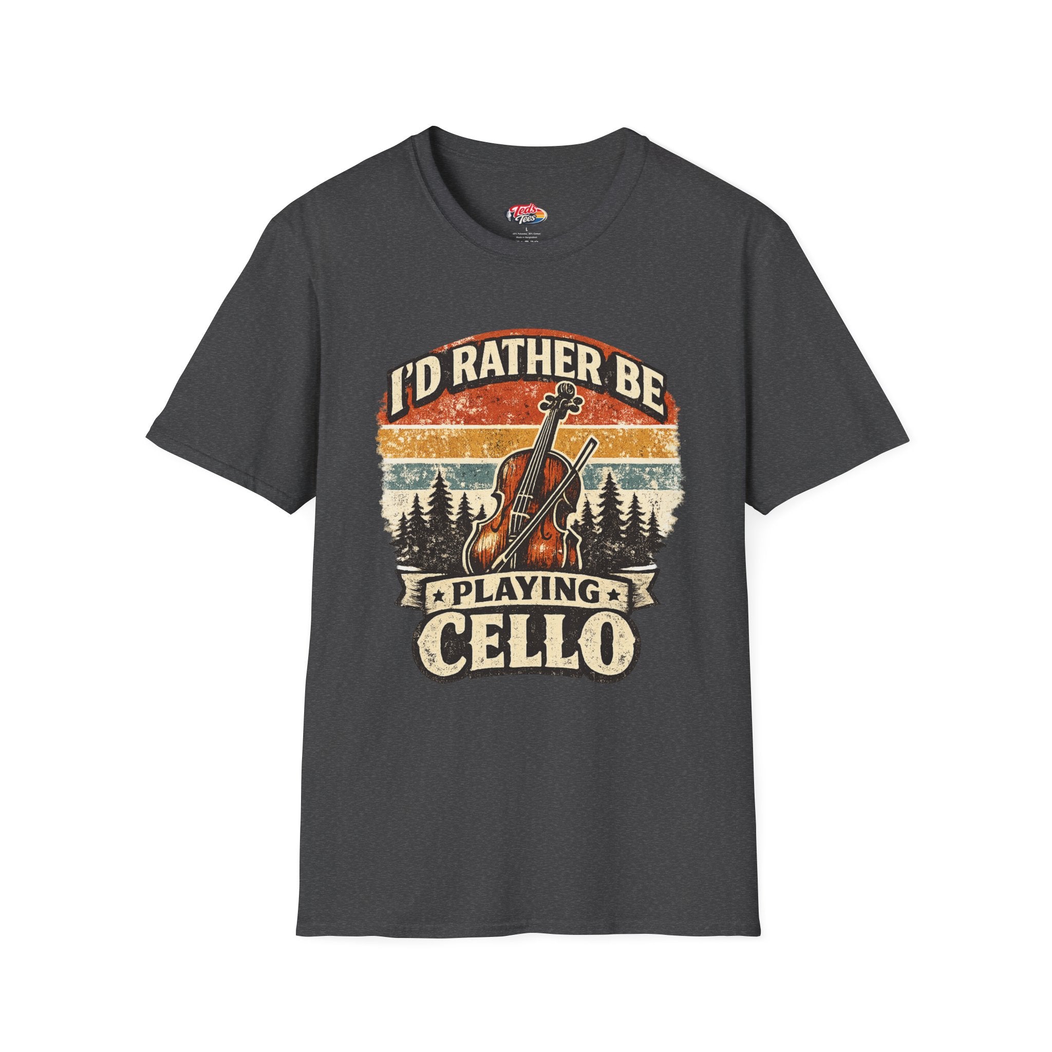 I'd Rather Be Playing Cello T-Shirt — Vintage Cello Music Tee for Musicians & Orchestra Lovers