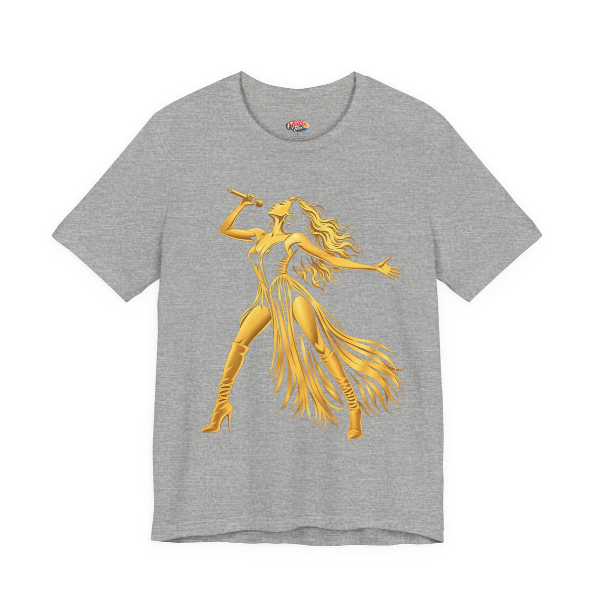 Gold Female Singer Silhouette T- Shirt