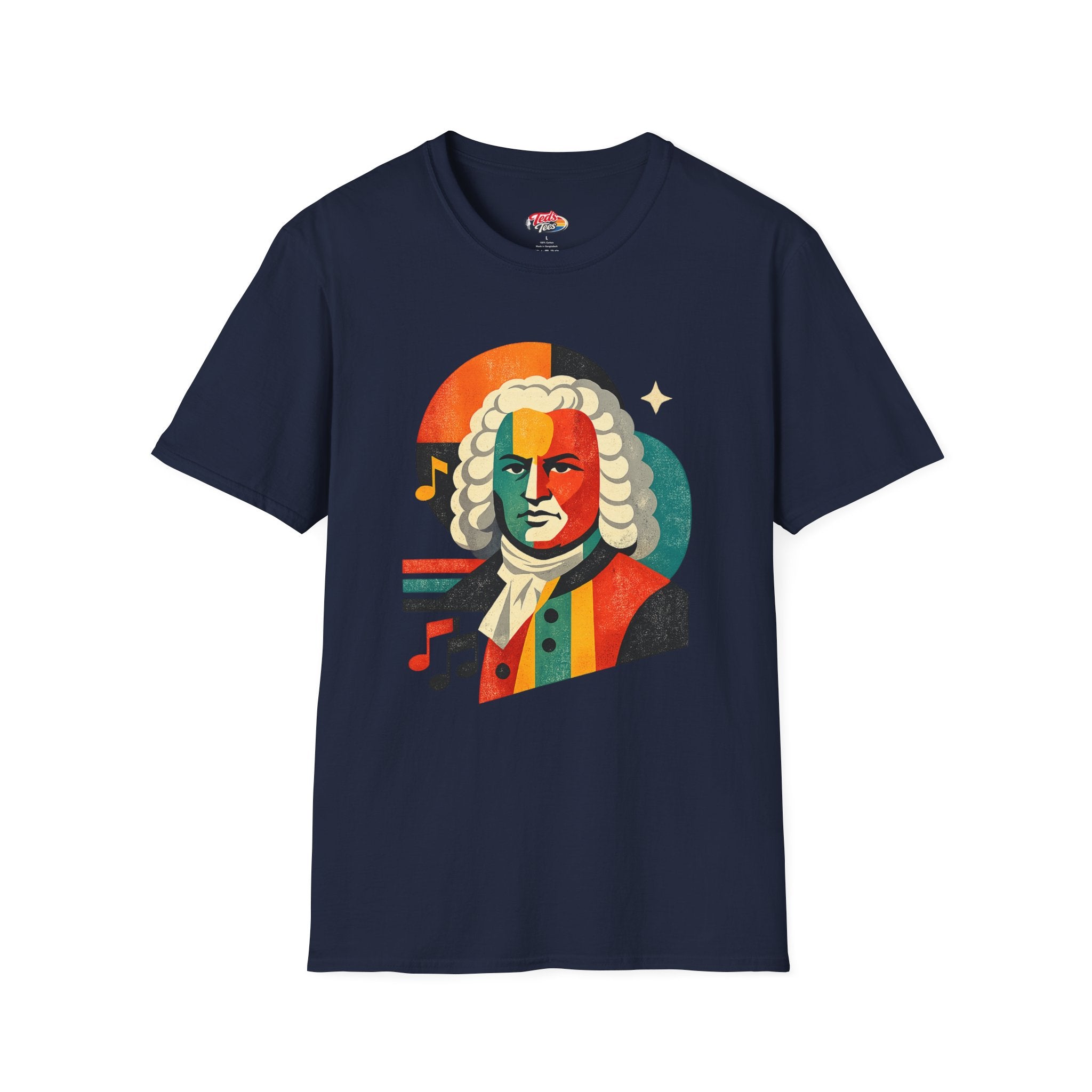 Bach Portrait Graphic T‑Shirt — Vintage Classical Music Tee