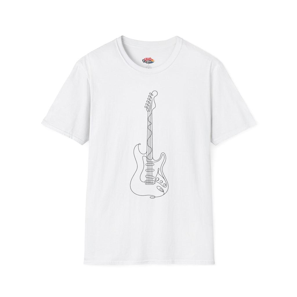 Line art guitar t-shirt