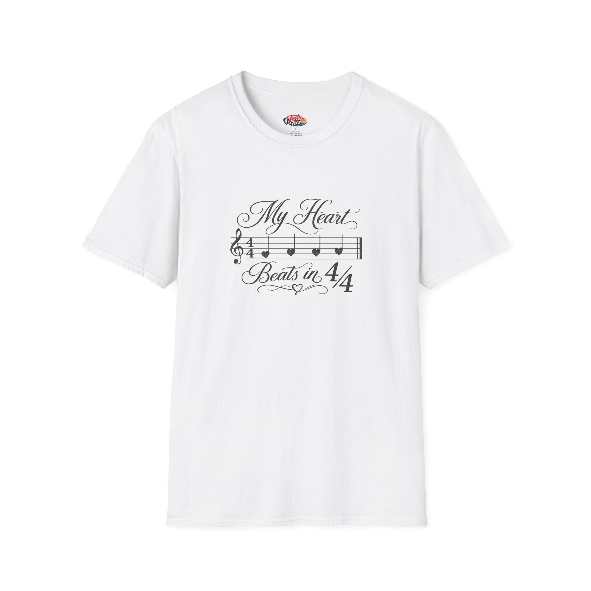 T‑Shirt — "My Heart Beats in 4/4" Musical Note Tee