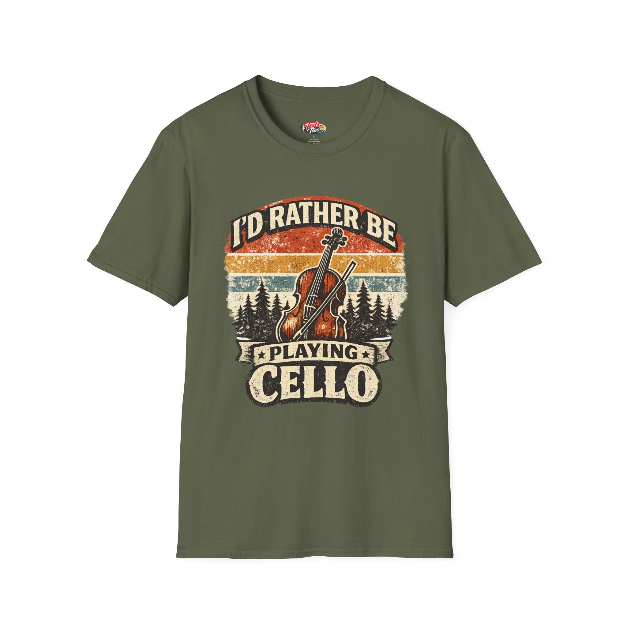 I'd Rather Be Playing Cello T-Shirt — Vintage Cello Music Tee for Musicians & Orchestra Lovers