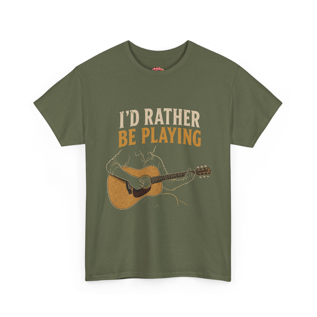I’d Rather Be Playing Guitar T-Shirt — Acoustic Music Tee for Guitarists