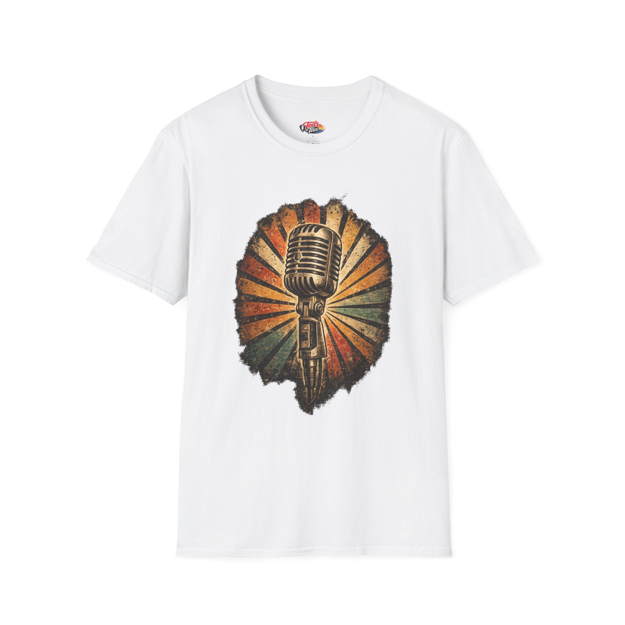 Vintage Microphone T-Shirt — Retro Radio Singer Graphic Tee