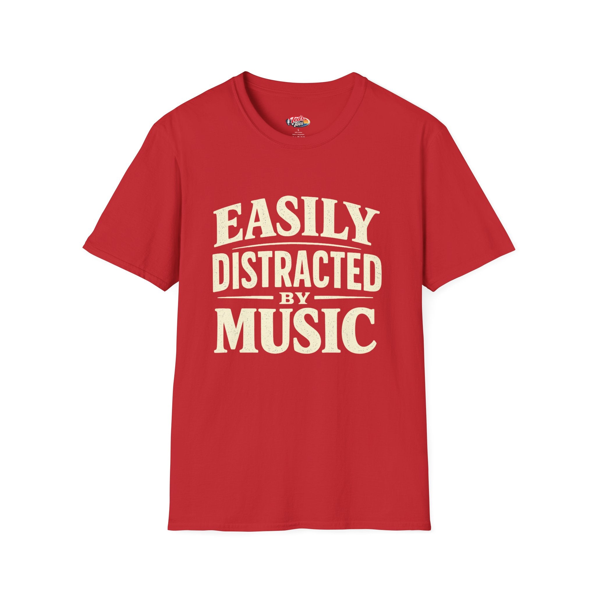Easily Distracted by Music T‑Shirt — Funny Music Lover Graphic Tee
