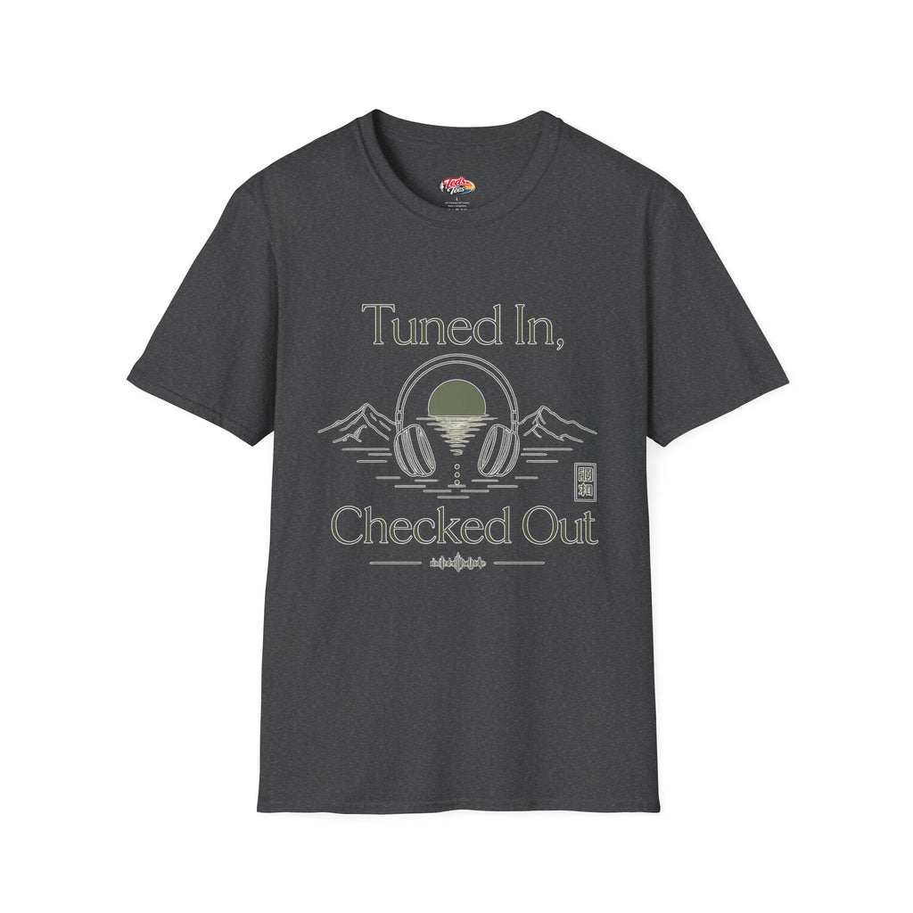 Tuned in, Checked out t-shirt