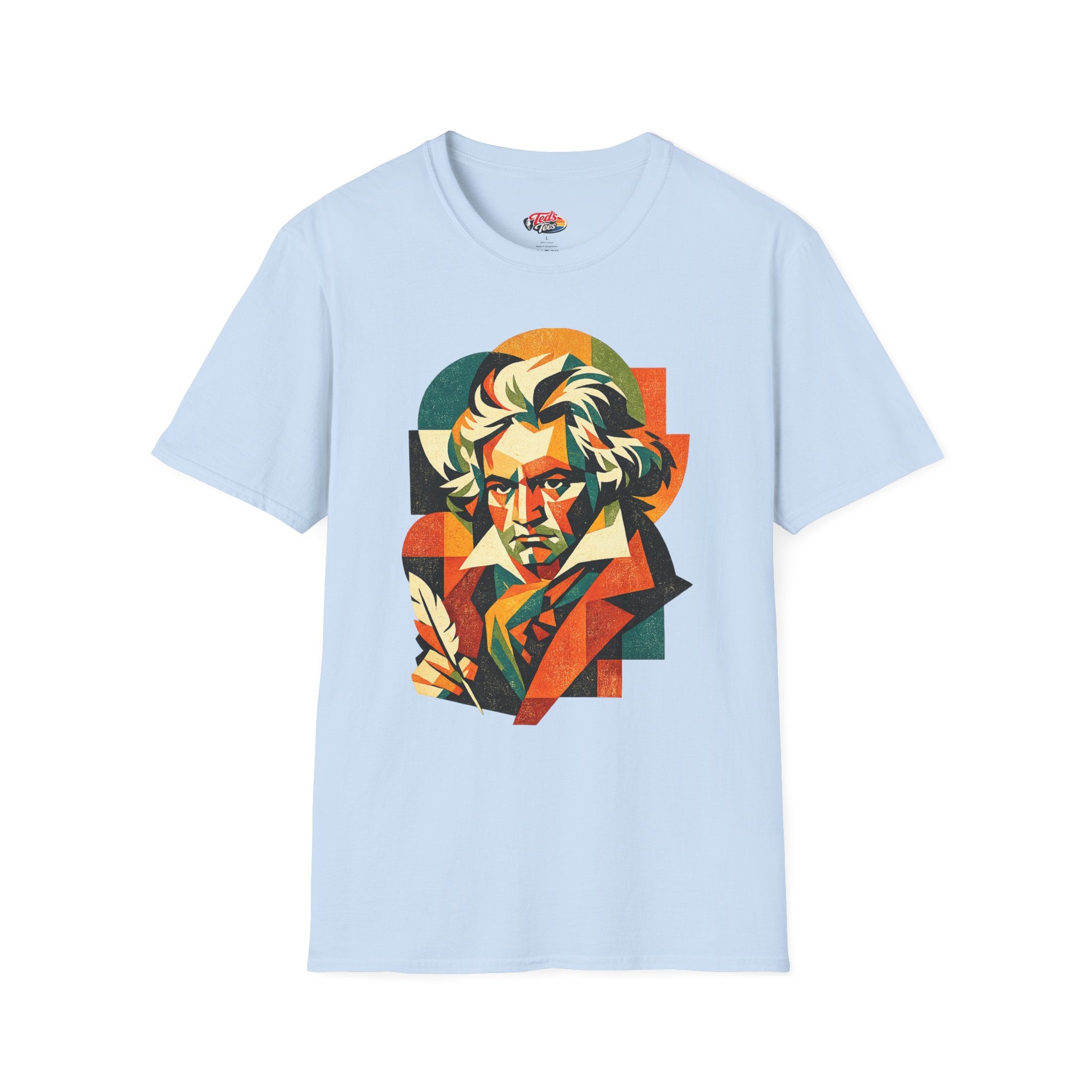Beethoven Portrait T‑Shirt — Colorful Geometric Classical Composer Tee