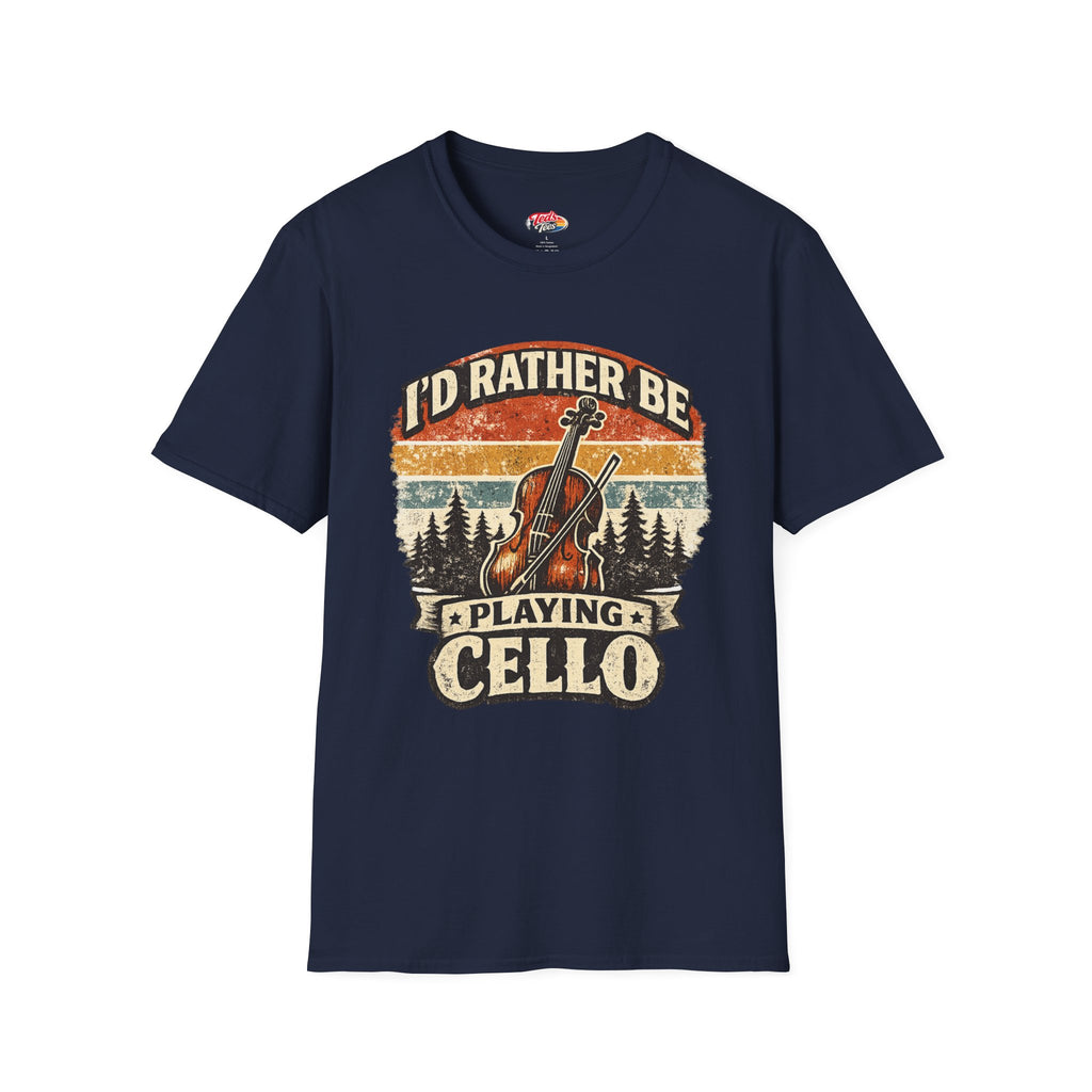I'd Rather Be Playing Cello T-Shirt — Vintage Cello Music Tee for Musicians & Orchestra Lovers