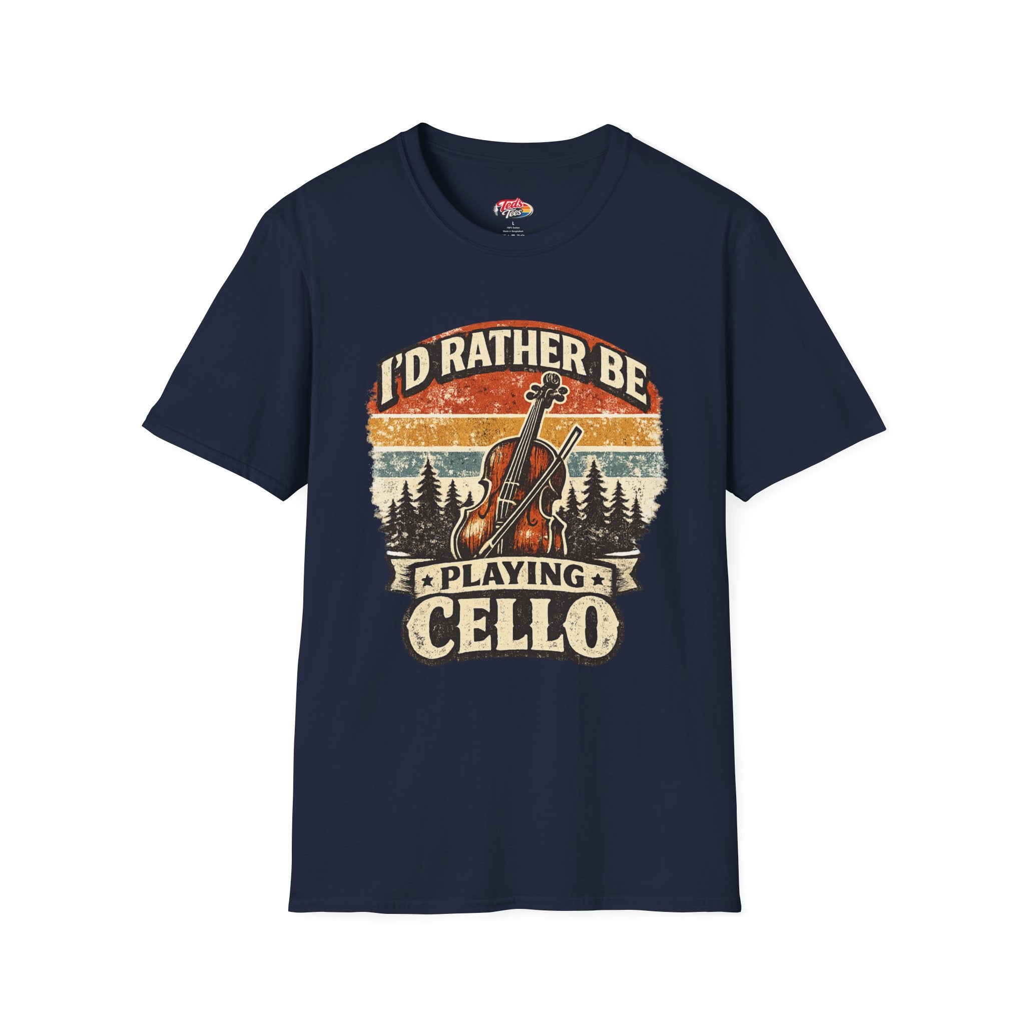 I'd Rather Be Playing Cello T-Shirt — Vintage Cello Music Tee for Musicians & Orchestra Lovers