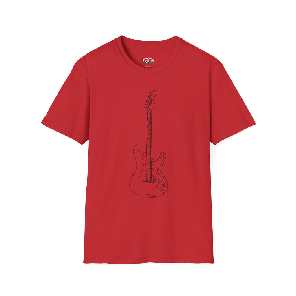 Line art guitar t-shirt