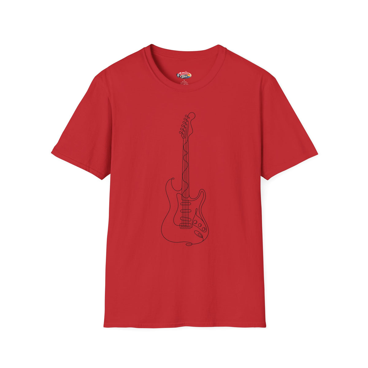 Line art guitar t-shirt