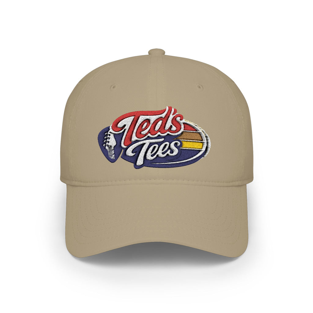 Low Profile Baseball Cap - Retro 'Ted's Tees' Embroidered Logo Hat