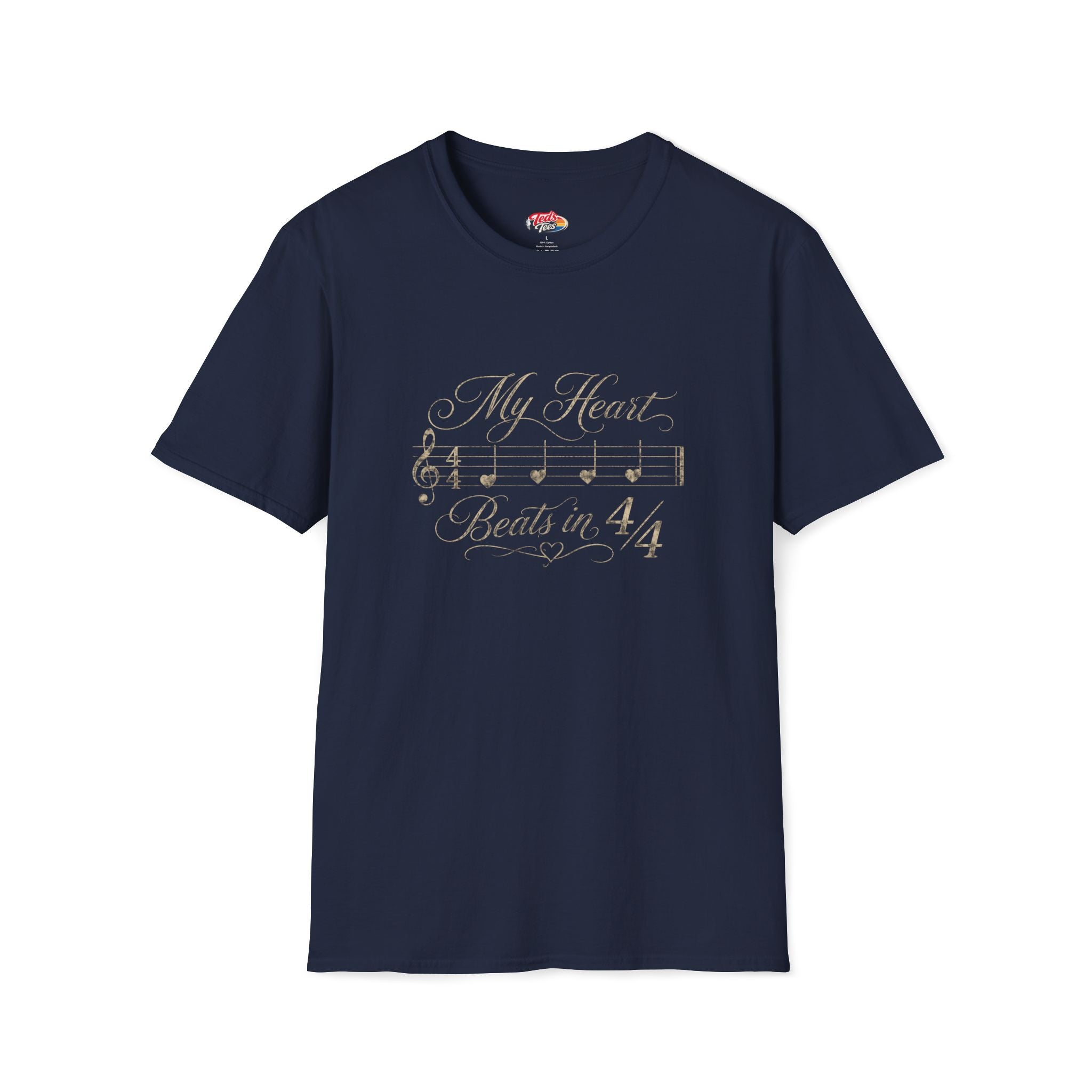 Music Lover T‑Shirt — "My Heart Beats in 4/4" Classic Note Tee