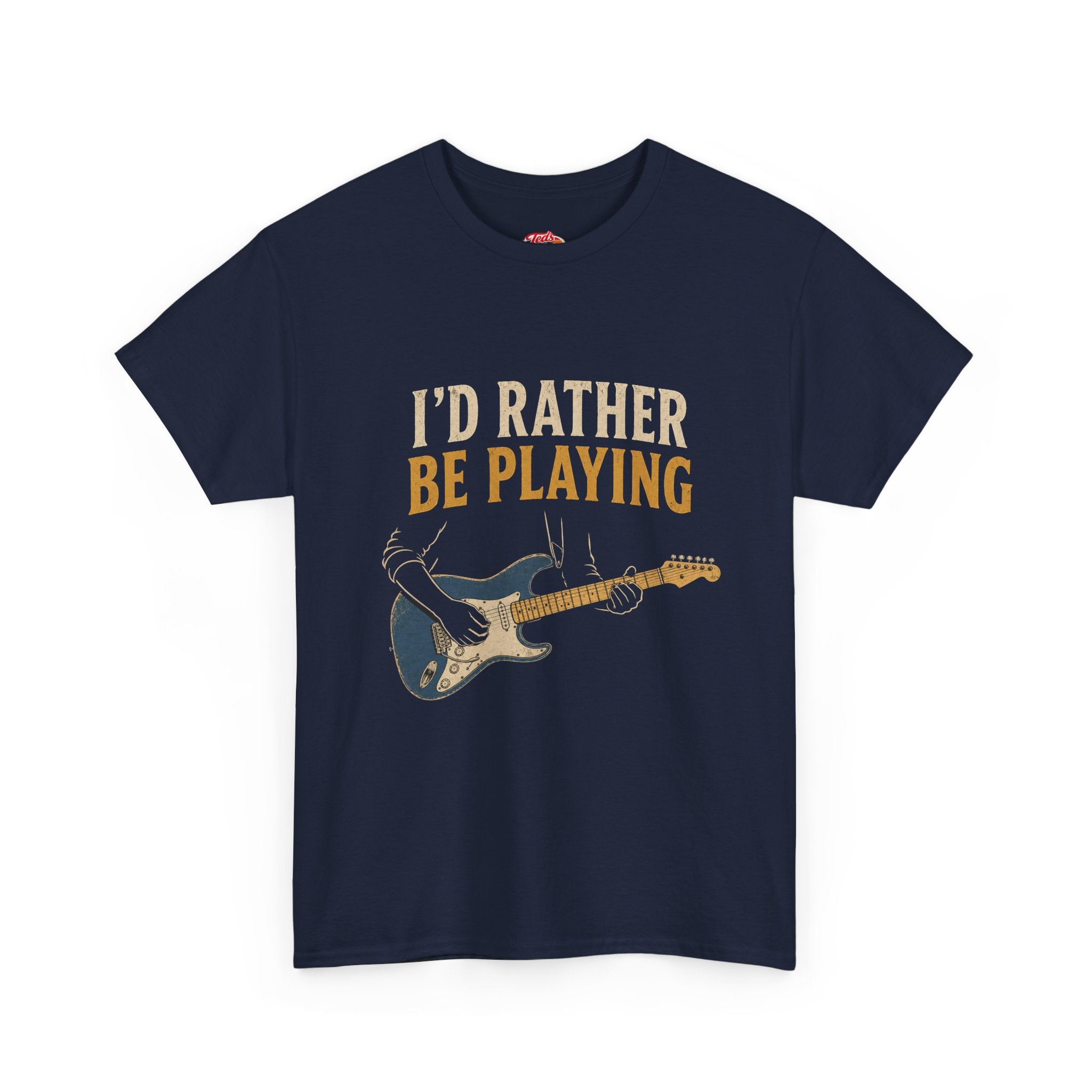 Guitar T-Shirt — "I'd Rather Be Playing" Musician Tee