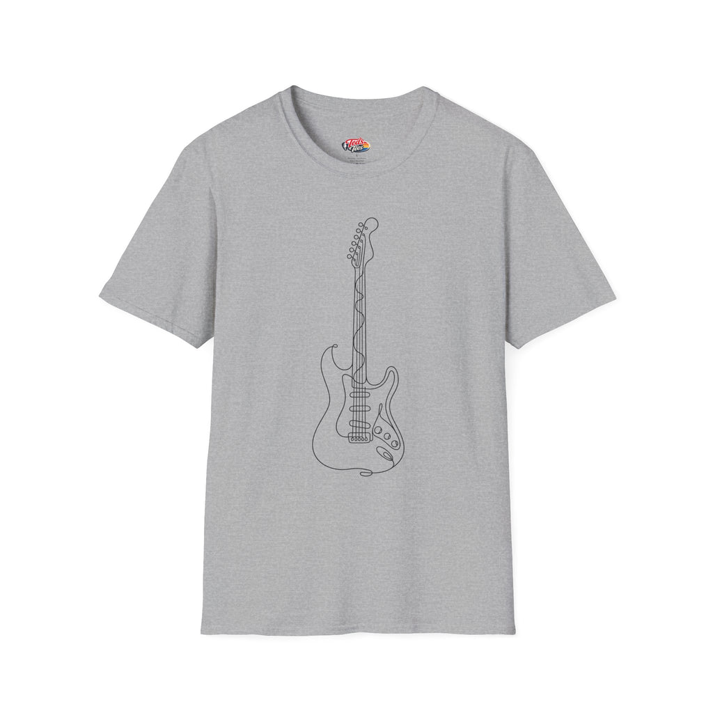 Line art guitar t-shirt