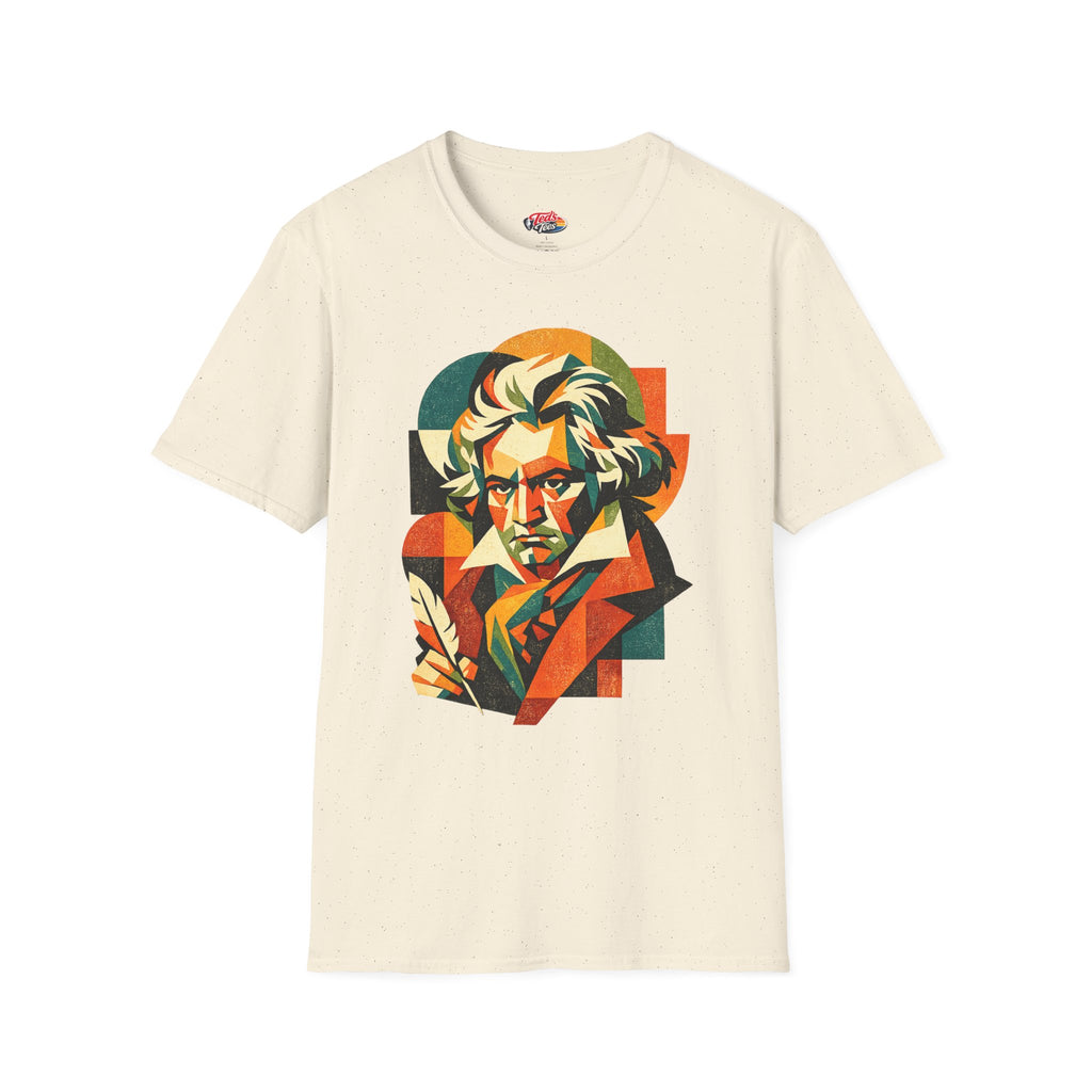 Beethoven Portrait T‑Shirt — Colorful Geometric Classical Composer Tee