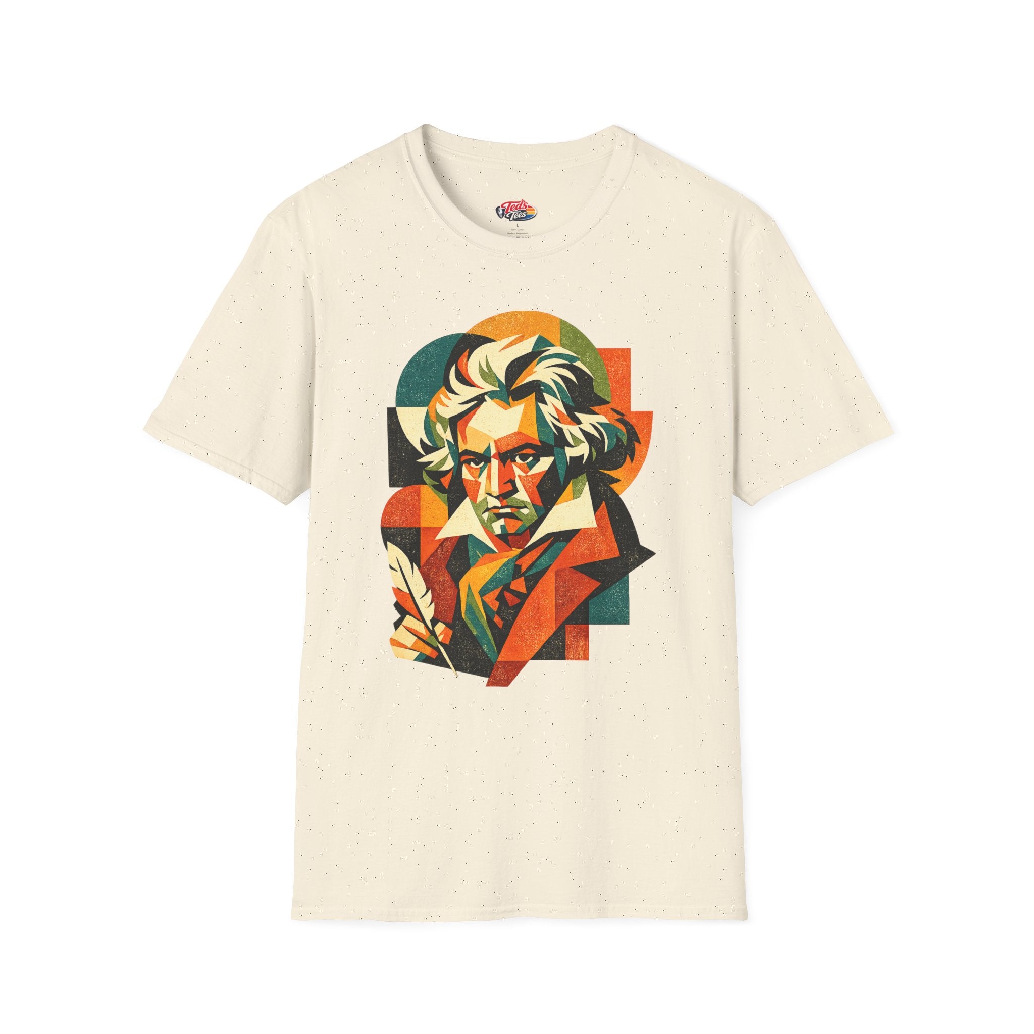 Beethoven Portrait T‑Shirt — Colorful Geometric Classical Composer Tee