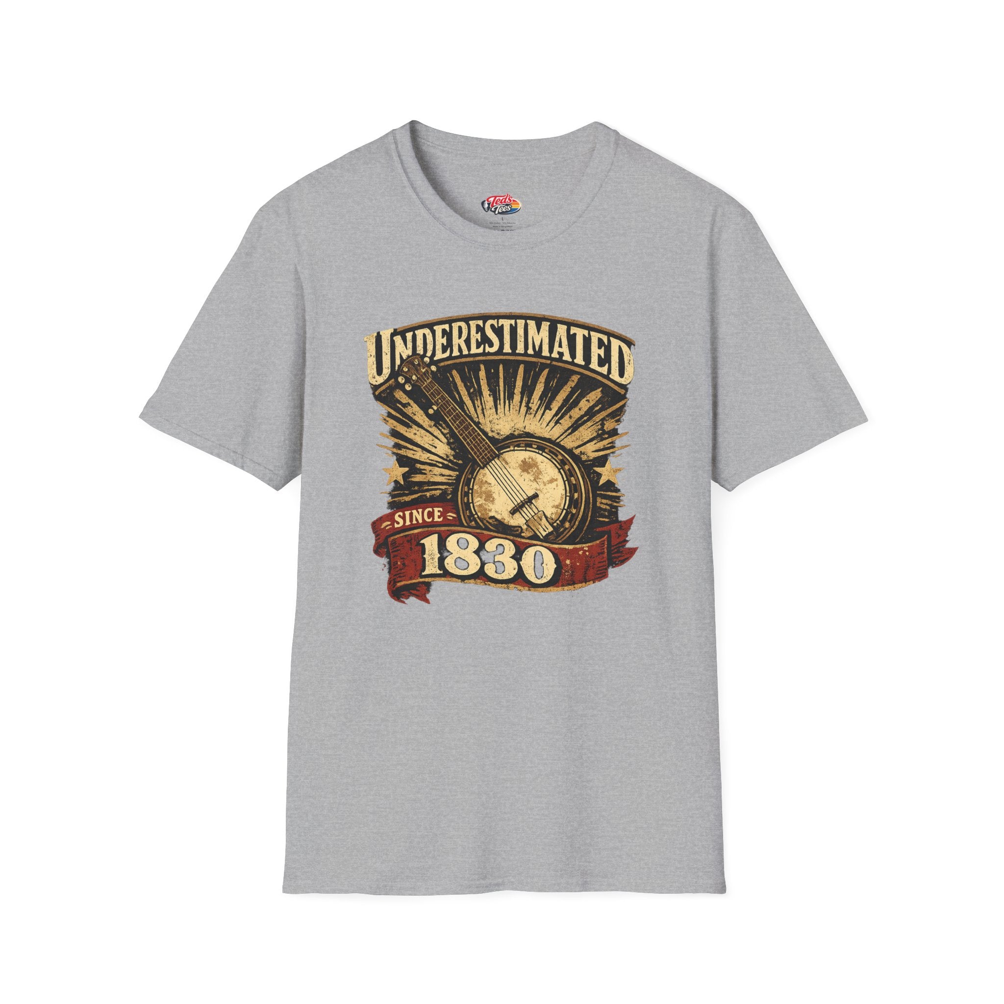 Underestimated Since 1830 Guitar Graphic T-Shirt — Vintage Music Tee