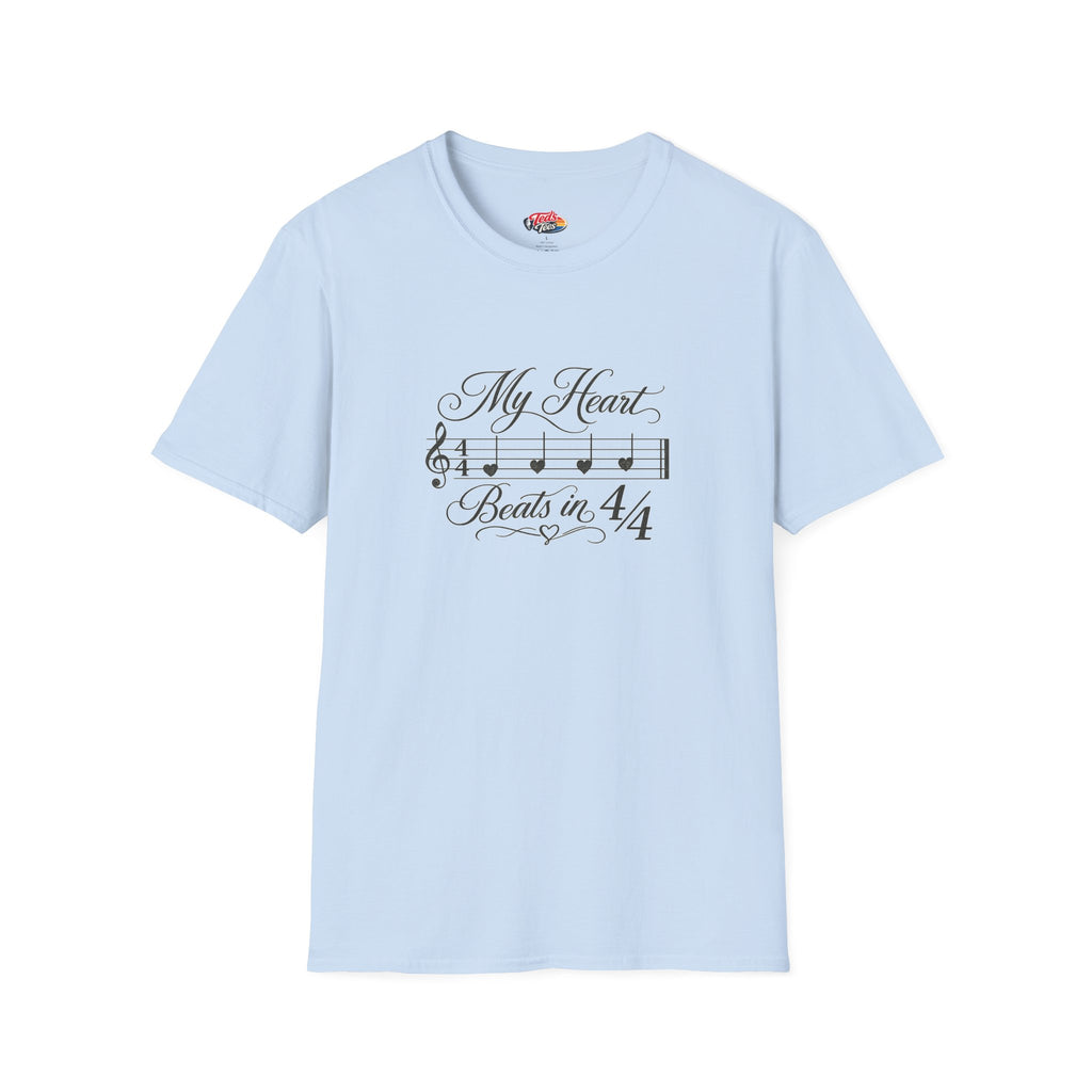 T‑Shirt — "My Heart Beats in 4/4" Musical Note Tee