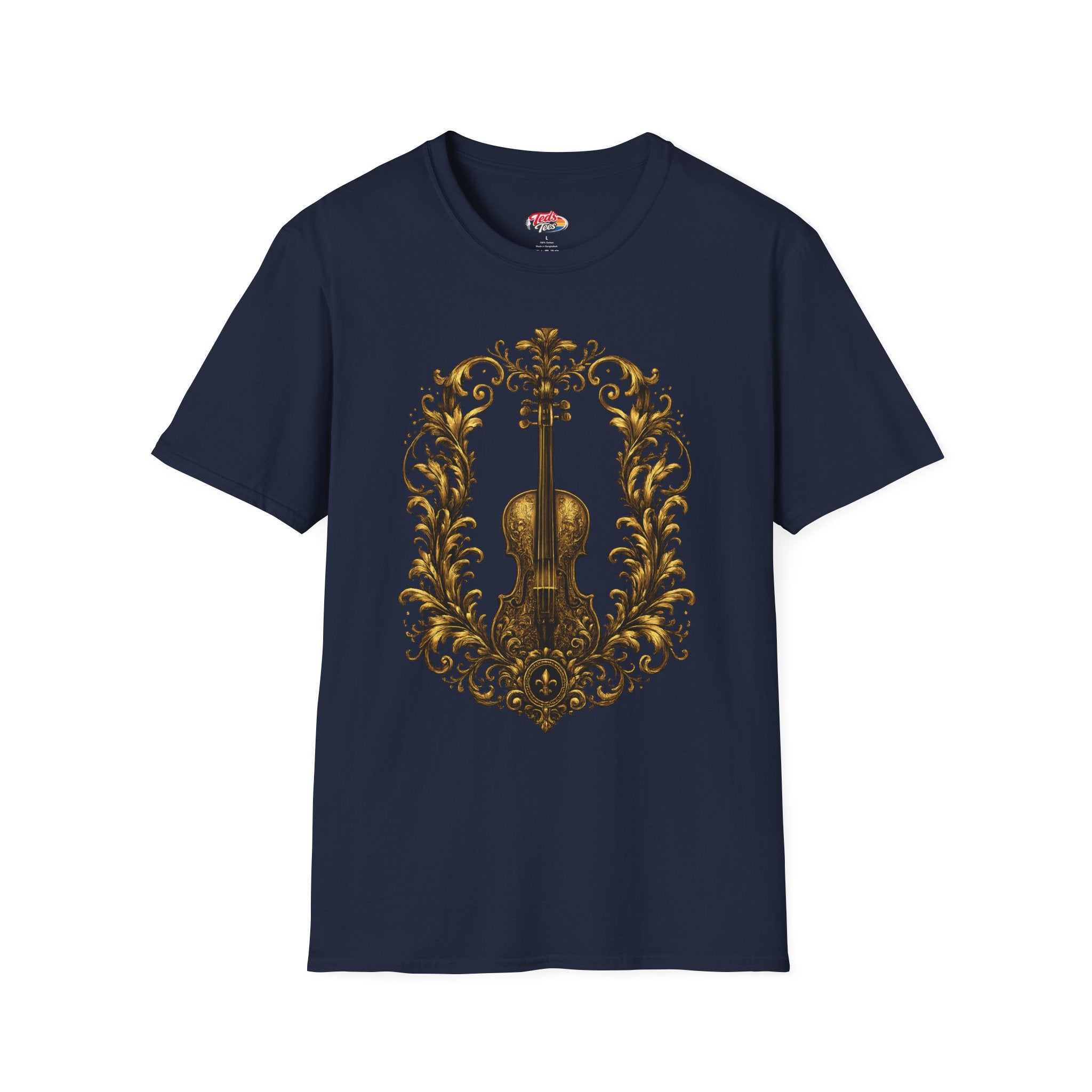 Baroque Violin T‑Shirt — Ornate Vintage Instrument Graphic Tee