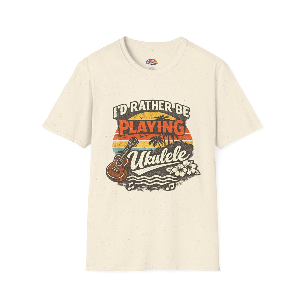 I'd Rather Be Playing Ukulele T-Shirt — Retro Beach Music Tee