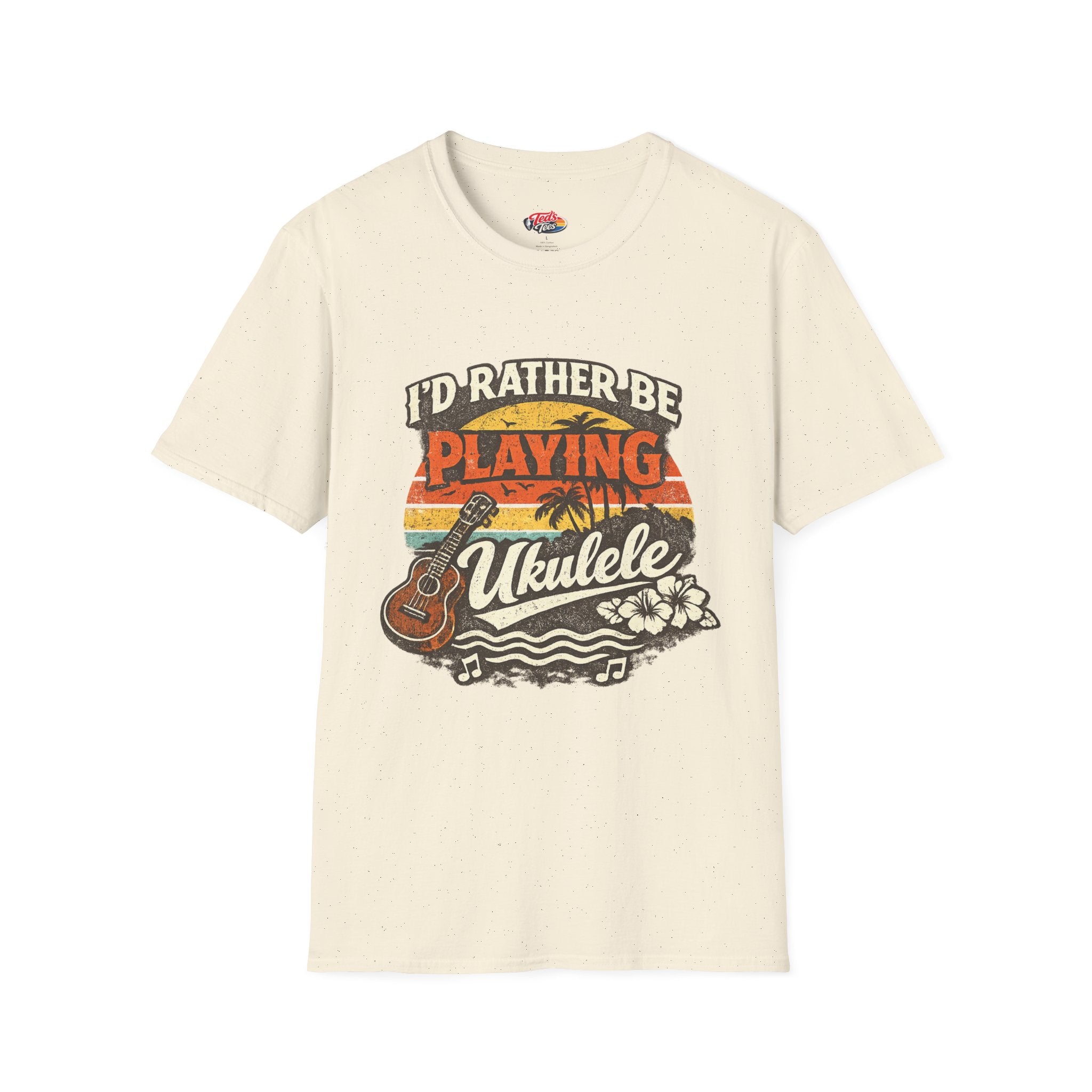 I'd Rather Be Playing Ukulele T-Shirt — Retro Beach Music Tee