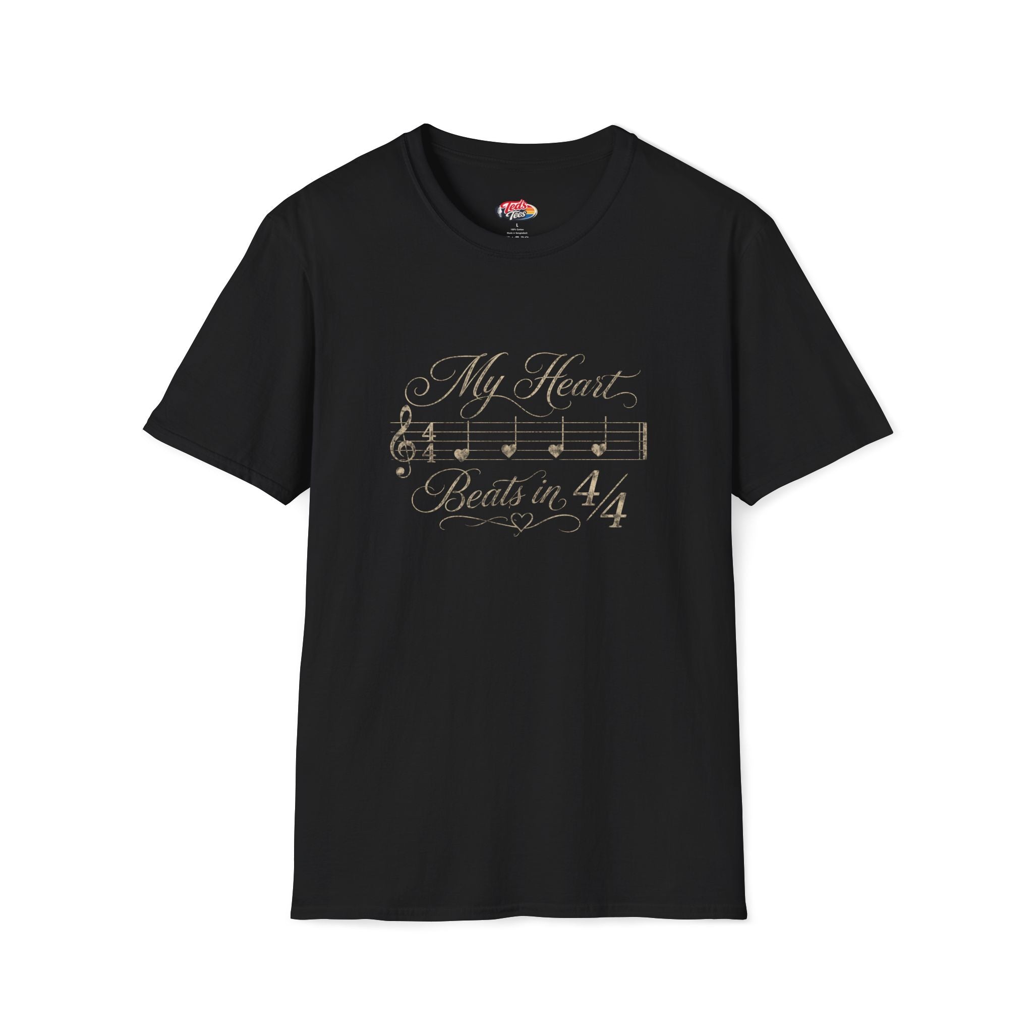 Music Lover T‑Shirt — "My Heart Beats in 4/4" Classic Note Tee