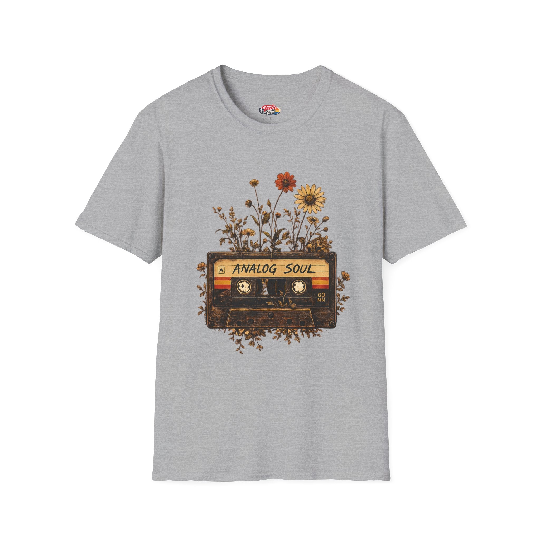 Cassette 'Analog Soul' Floral T‑Shirt
