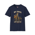T-Shirt — “My Truck Left Me Too” Guitar Skeleton Retro Design