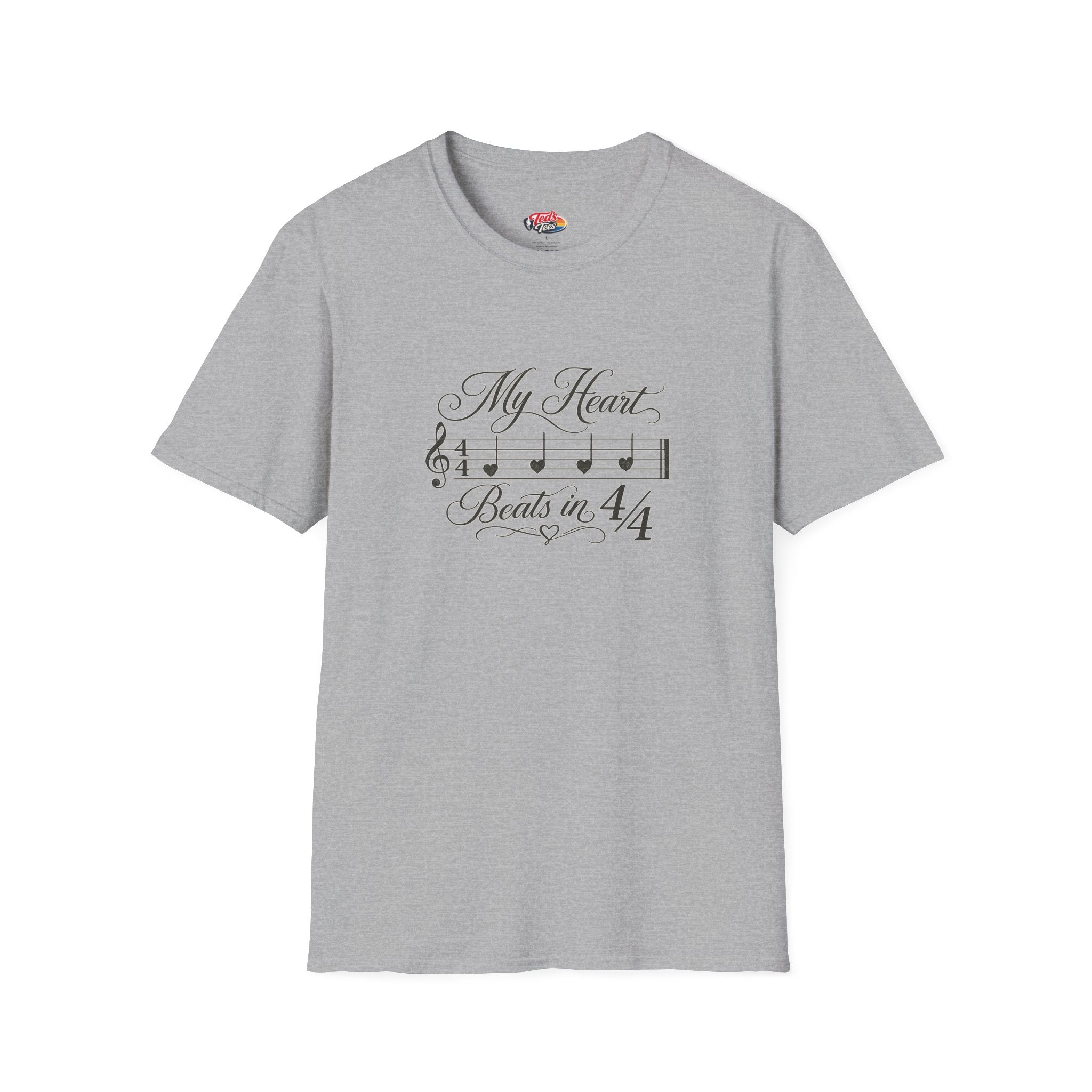 T‑Shirt — "My Heart Beats in 4/4" Musical Note Tee