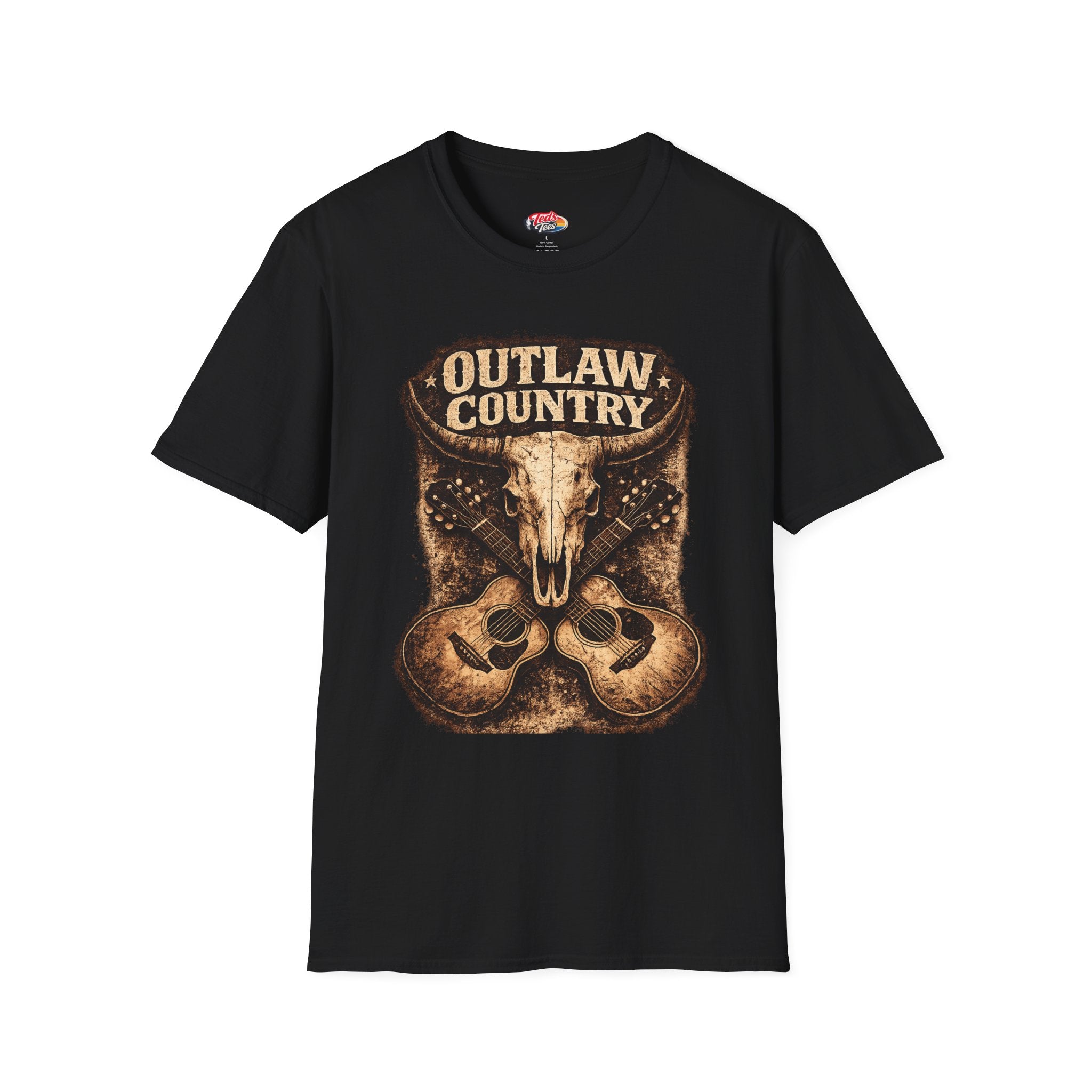 Outlaw Country T‑Shirt — Vintage Western Skull Graphic Tee