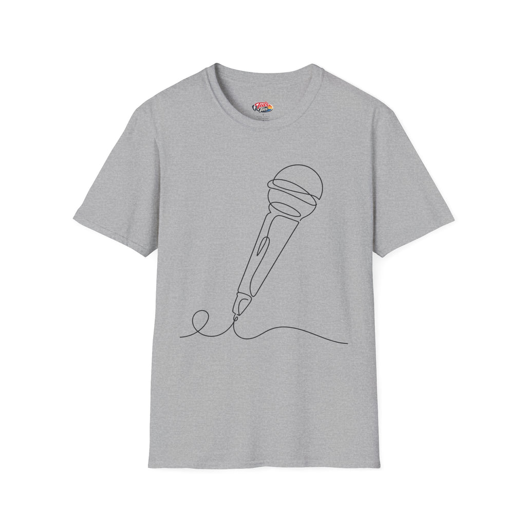 Line art microphone t-shirt