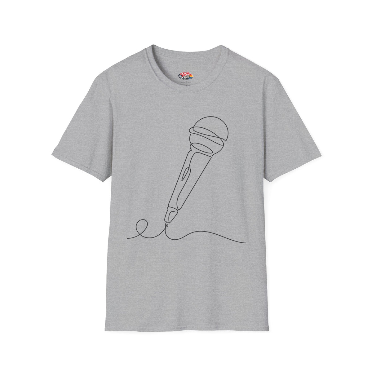 Line art microphone t-shirt