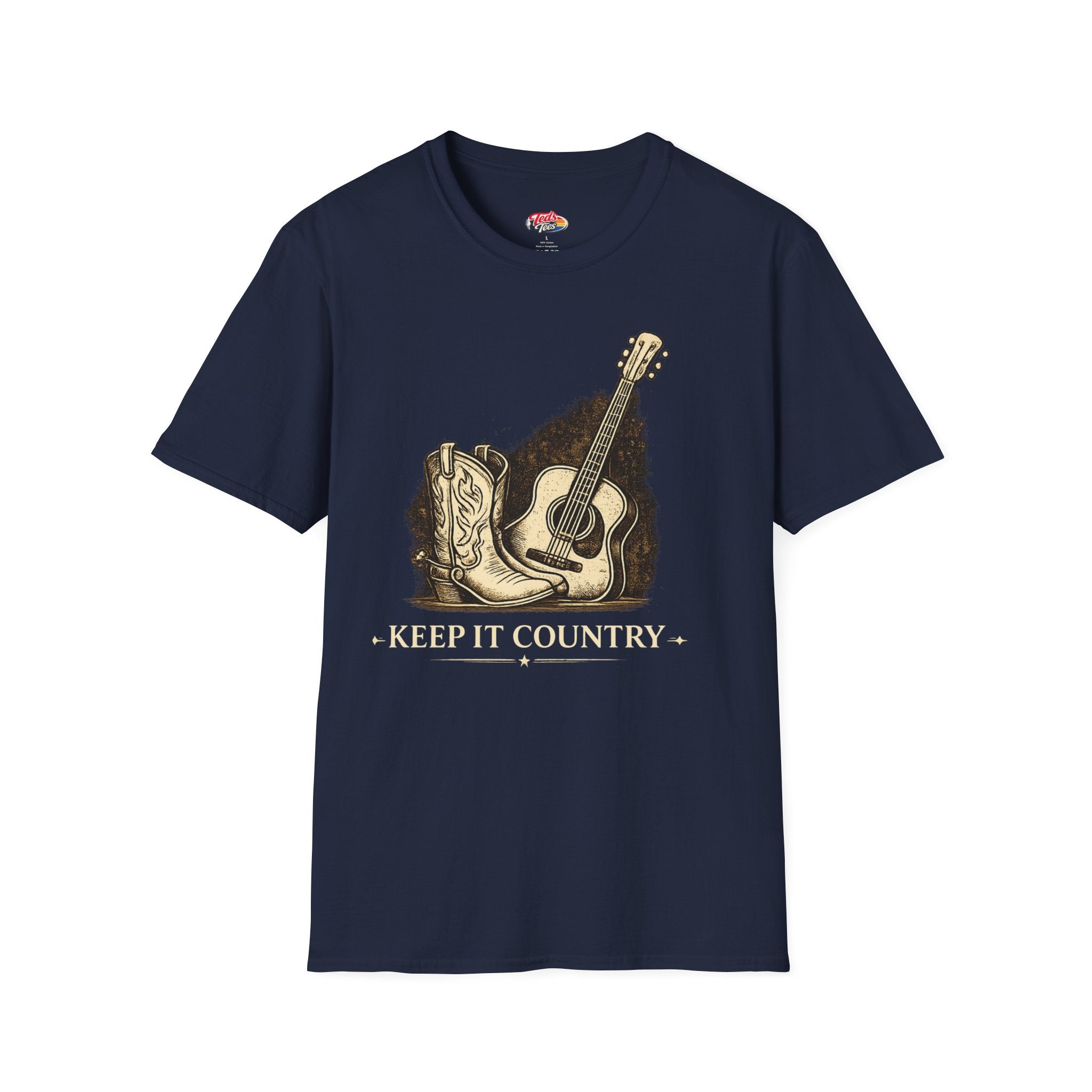 Country Guitar T-Shirt — "Keep It Country" Acoustic Music Tee