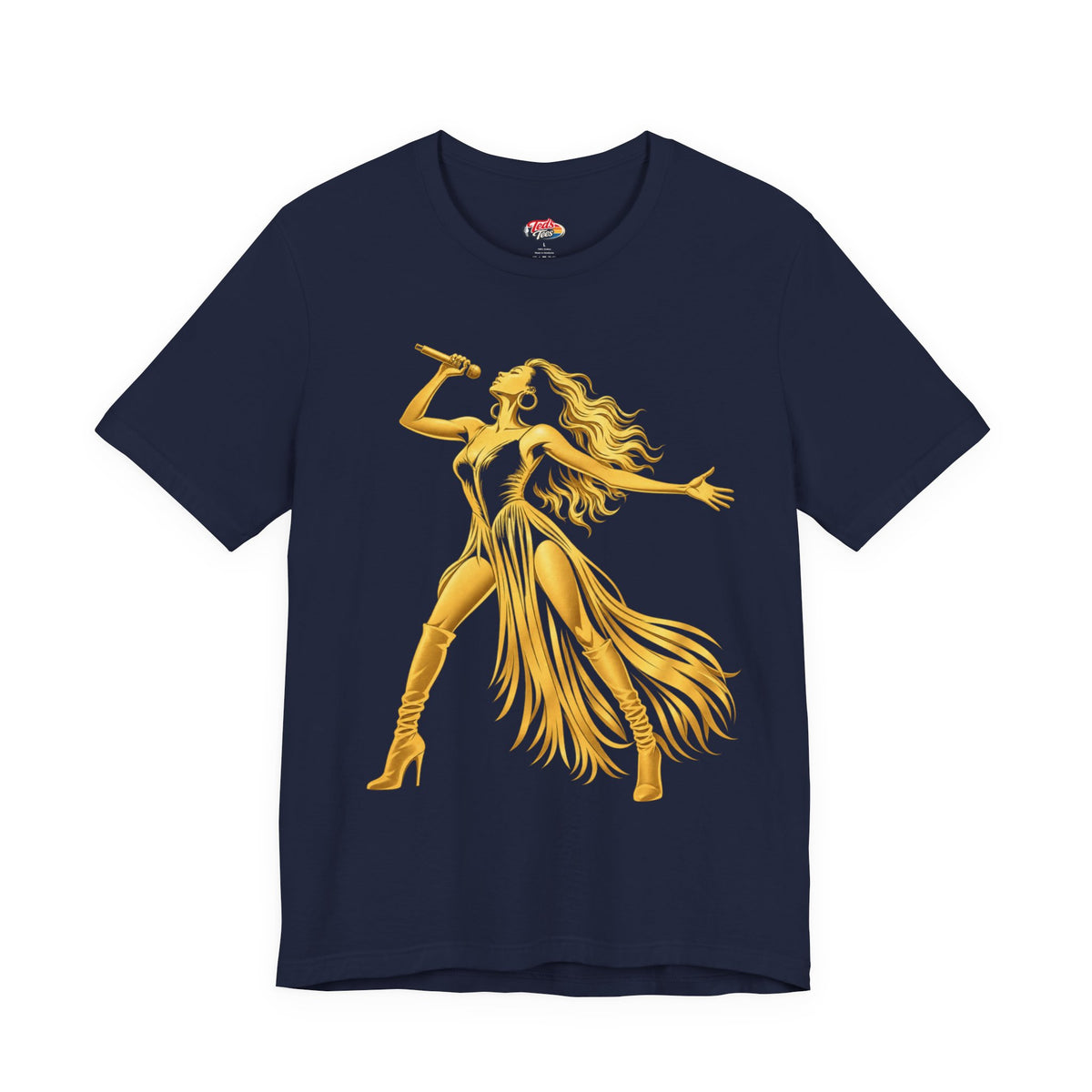 Gold Female Singer Silhouette T- Shirt