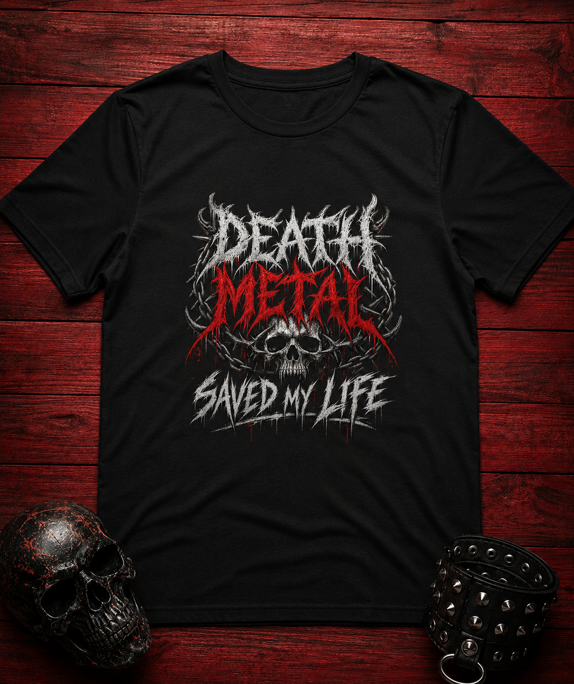 Death metal saved my life t-shirt