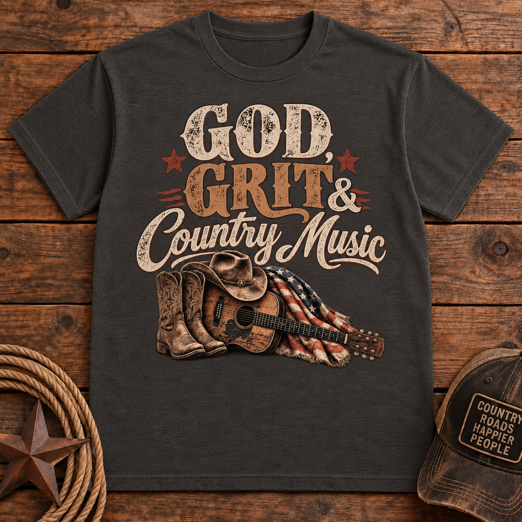 God Grit & Country Music T-Shirt
