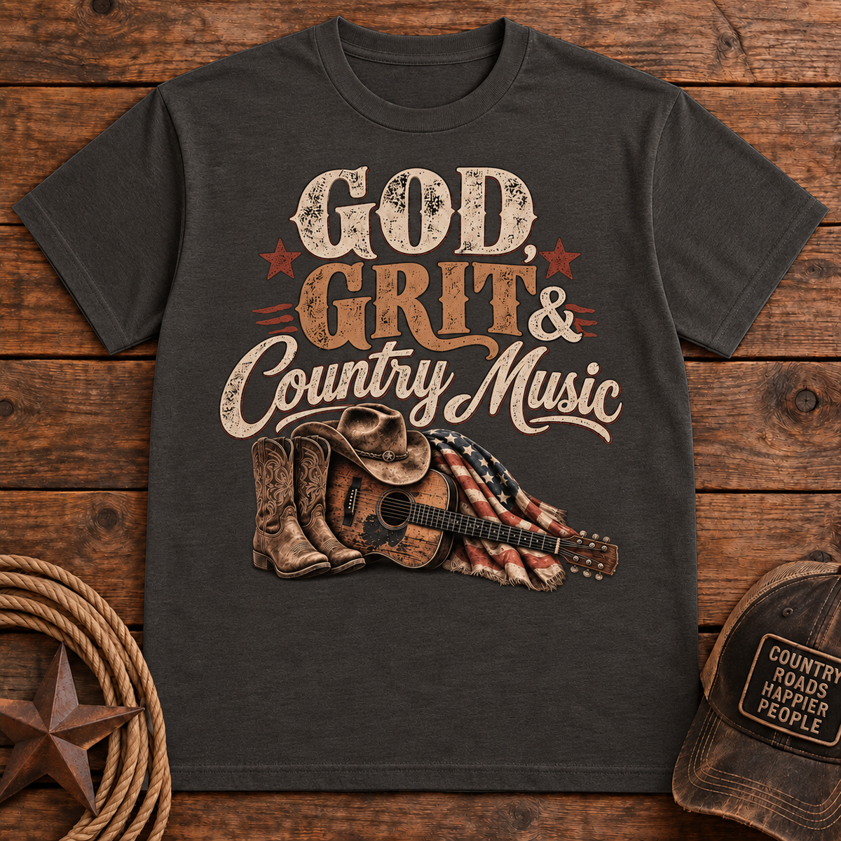 God Grit & Country Music T-Shirt